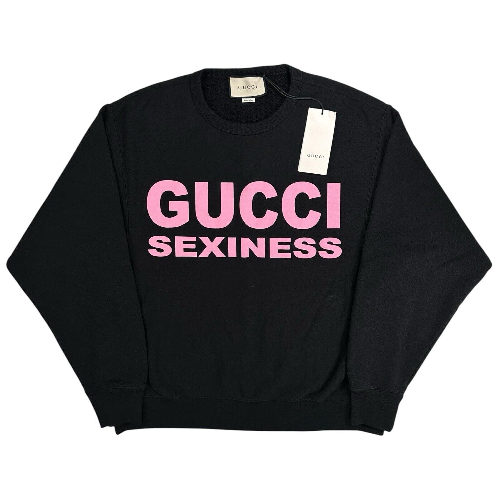 Gucci Size M Sweatshirt Black Gucci Sexiness Graphic Logo BNWT Logo Crewneck