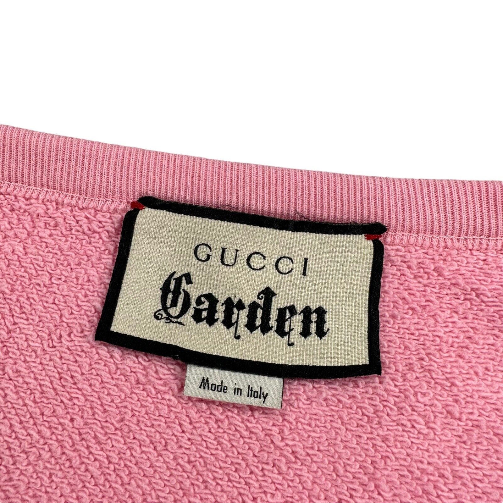 Gucci Size L Sweatshirt Pink Gucci Garden Eye Logo Stars Graphic Print Pullover