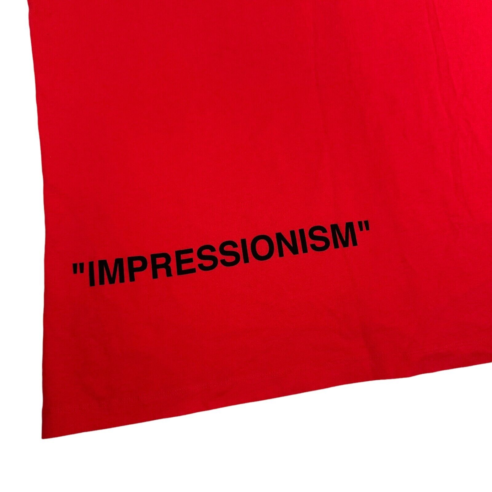 Off-White Size S Oversized T-Shirt Red Impressionism Logo Giant Arrows Logo Tee