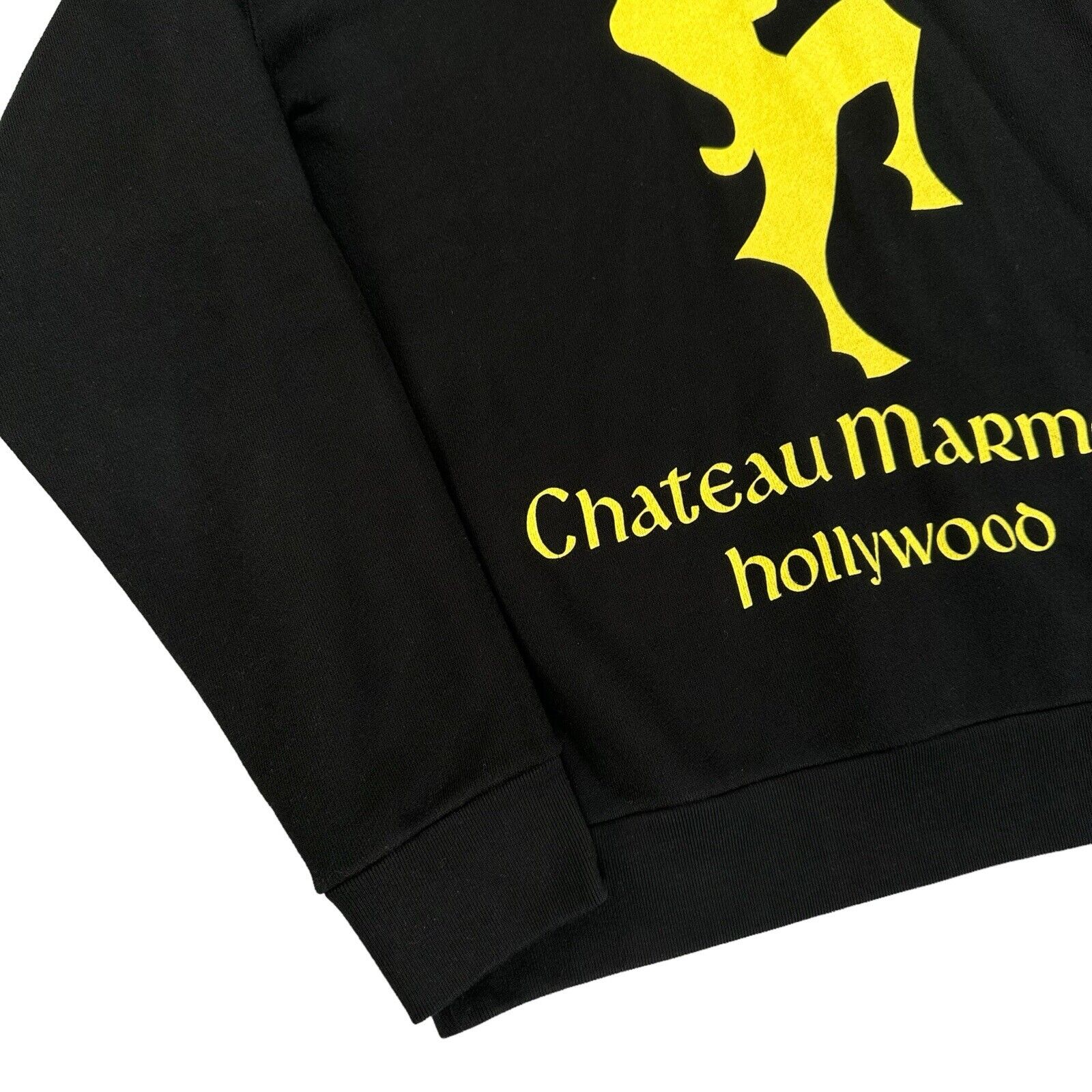 Gucci Size S Oversized Black Sweatshirt Chateau Marmont Hoodie Flower Logo