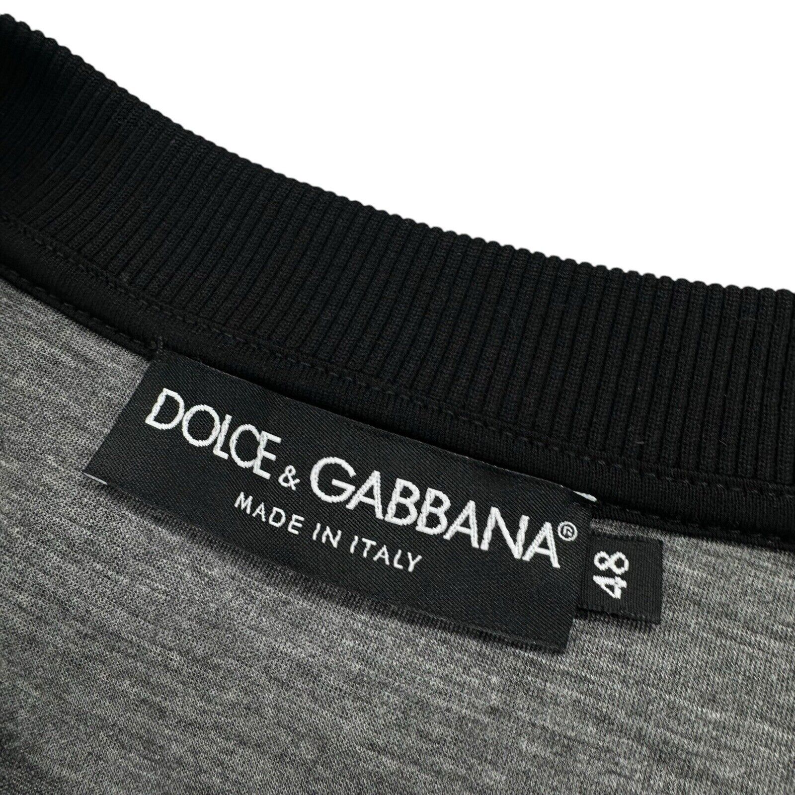 Dolce & Gabbana Size M Sweatshirt Black DG Metal Pendant Chest Logo Crewneck