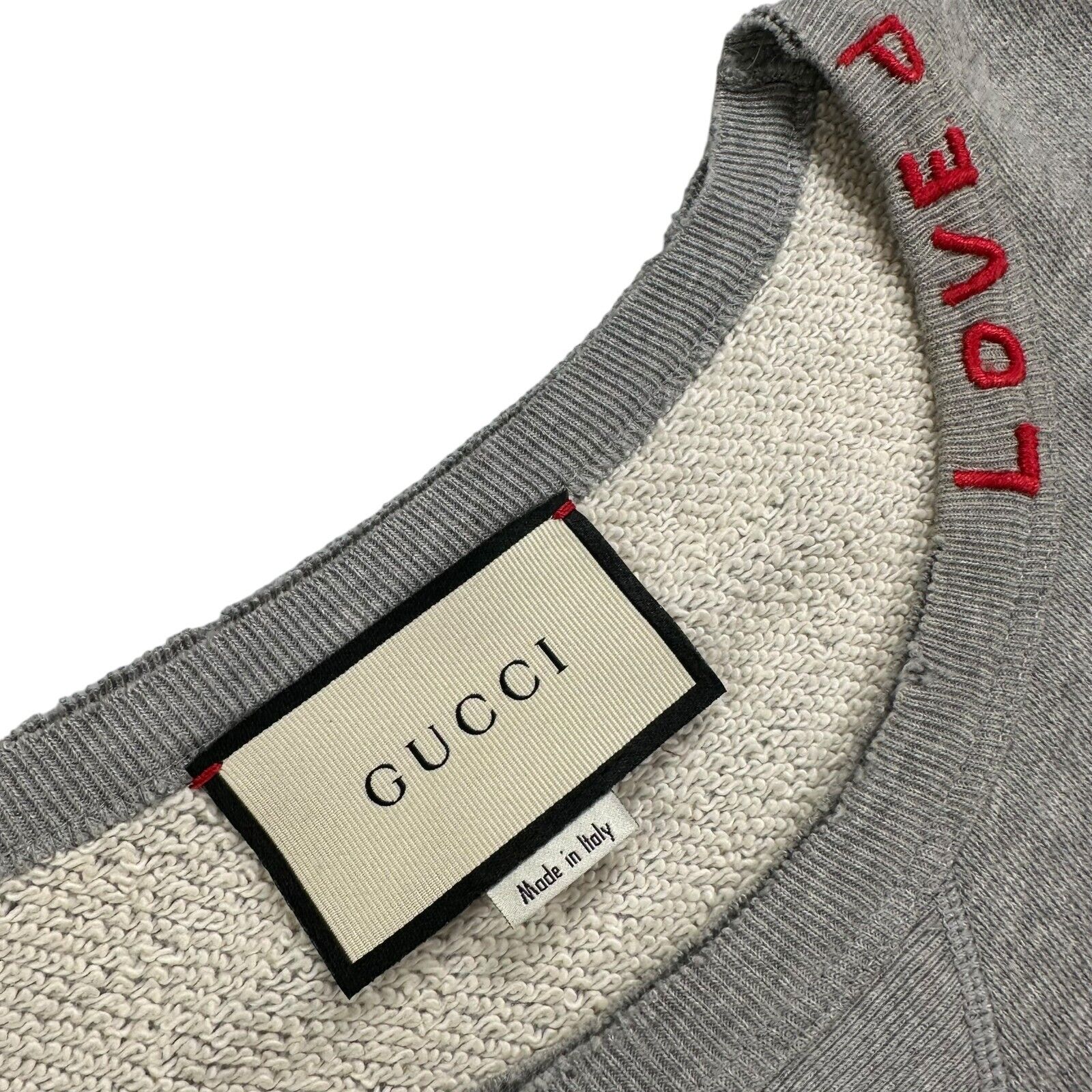 Gucci Size M Sweatshirt Grey Hollywood UFO Logo Distressed Oversized Crewneck