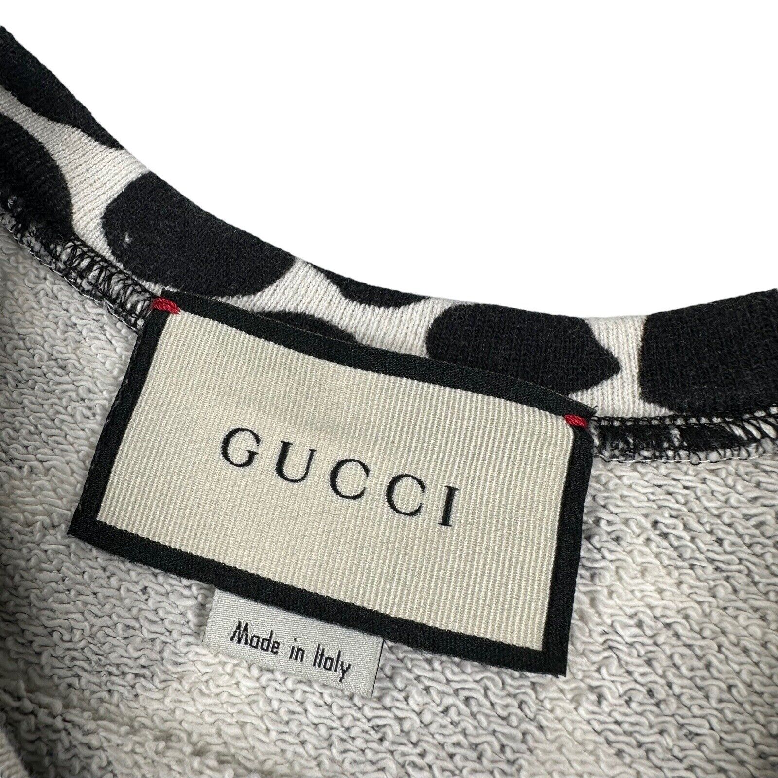 Gucci Size M Sweatshirt Oversized White/Black Polka dot Strawberry Sequin Logo