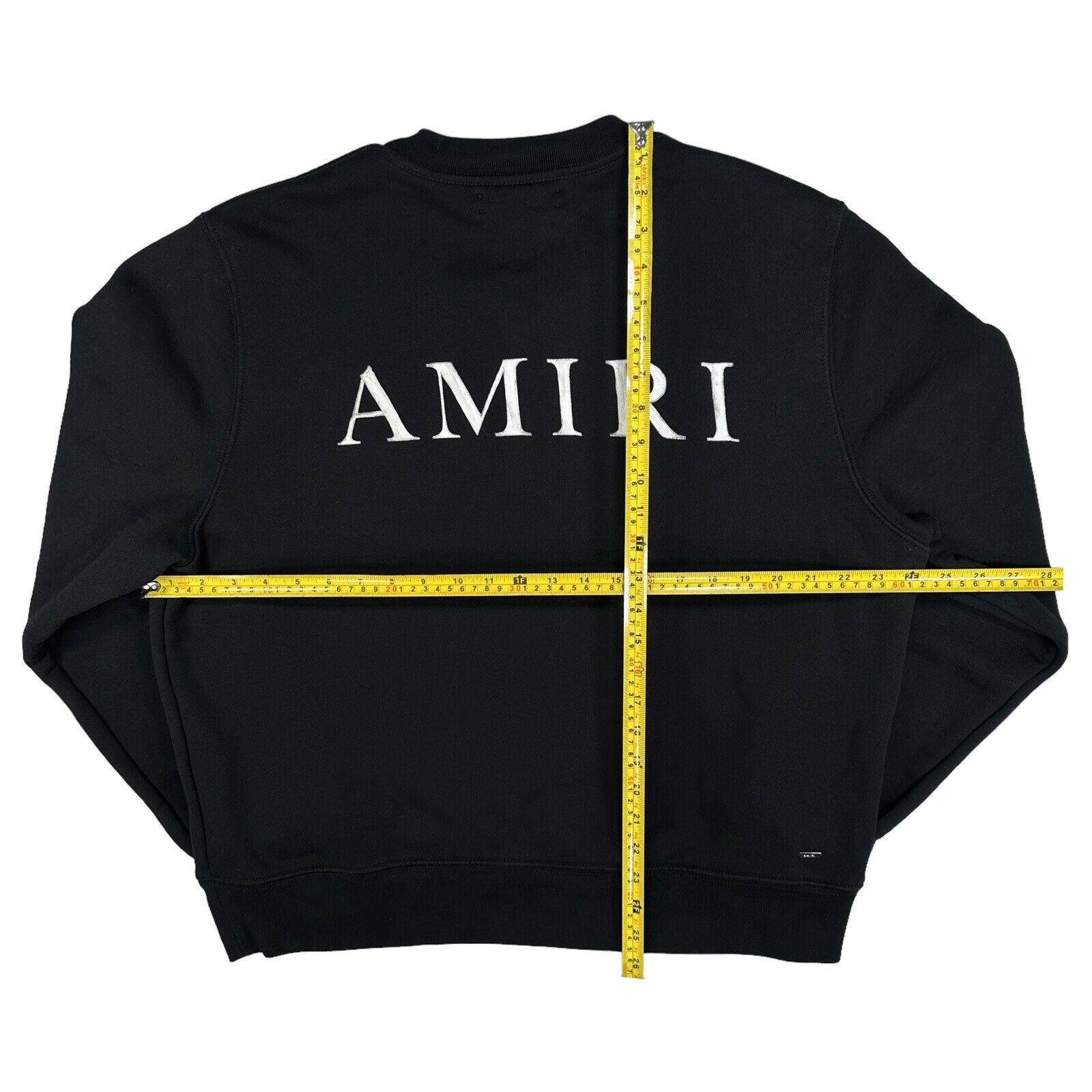 Amiri Size M Sweatshirt Black Bone Graphic Print Back Logo Oversized Crewneck