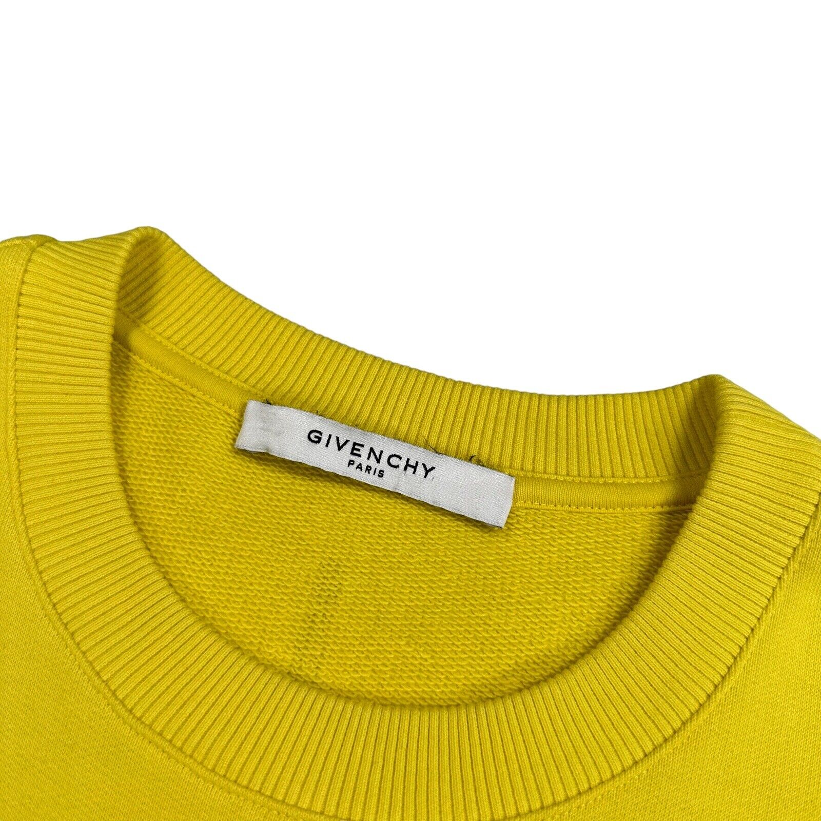 Givenchy Size S Sweatshirt Oversized Yellow Circle Curved Logo Eagle Snake Sword