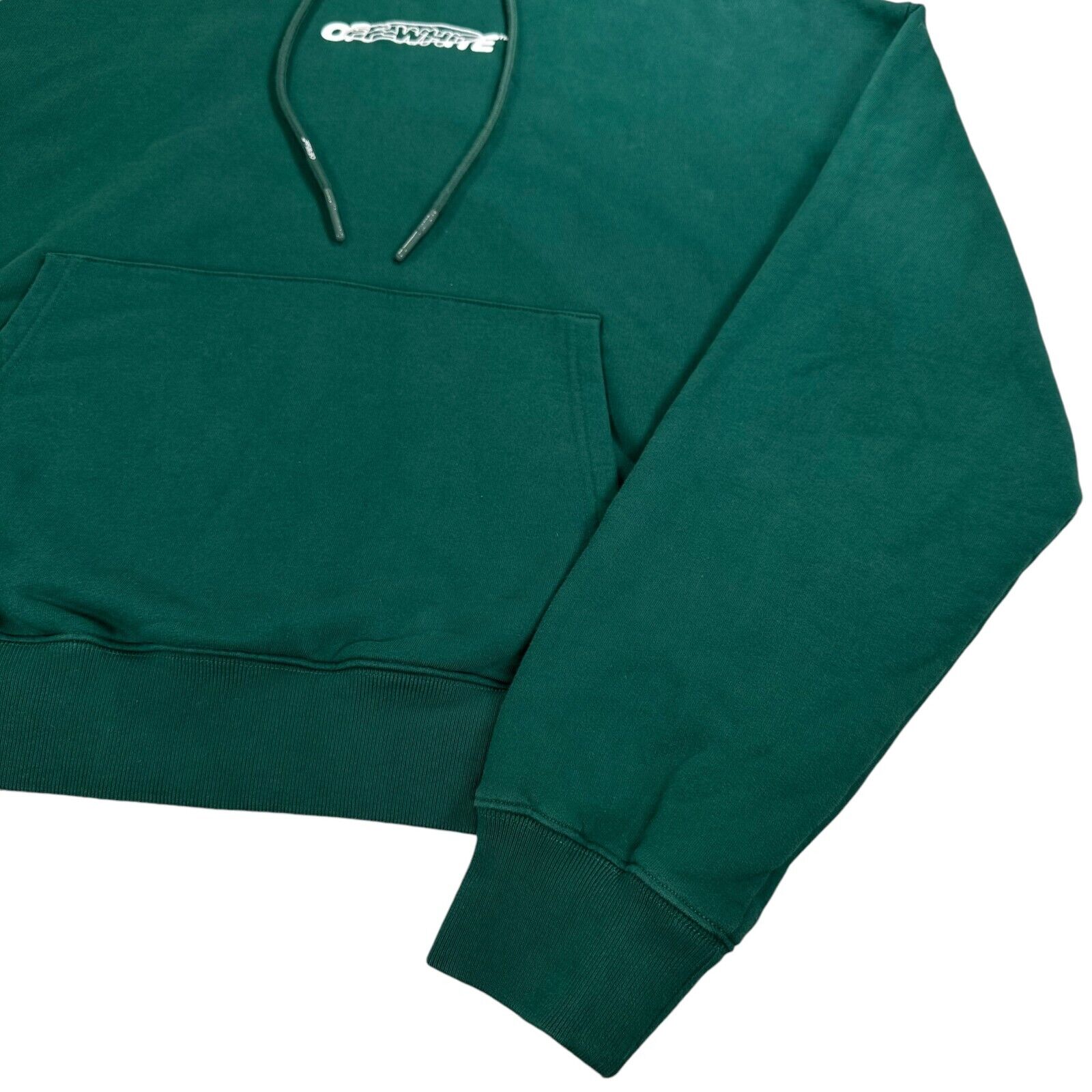 Off-White Size XL Green Sweatshirt Back Painters Hand Logo Pullover Hoodie