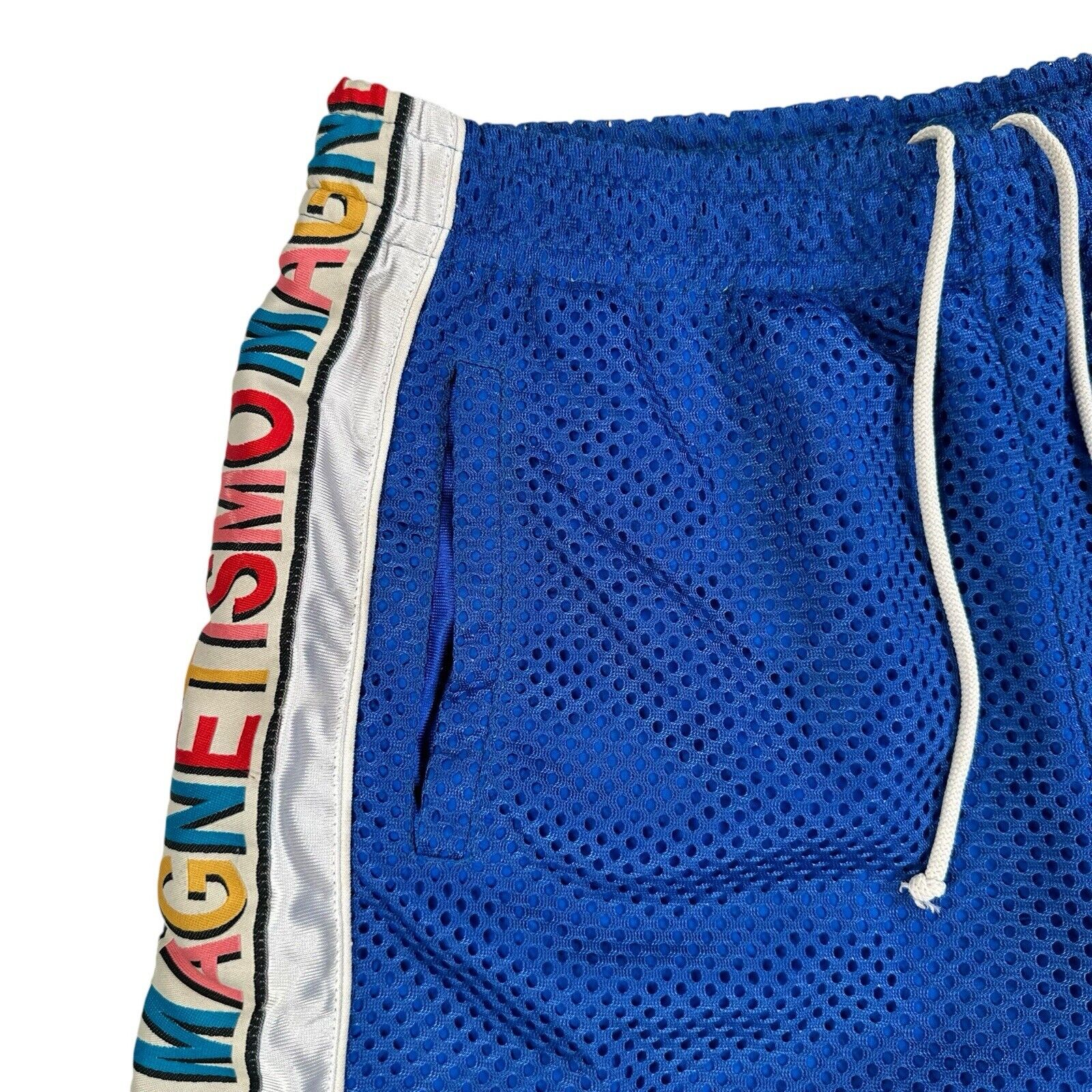 Gucci Size S Shorts Blue Taped Magnetismo Embroidered Hip Logo Net Shorts