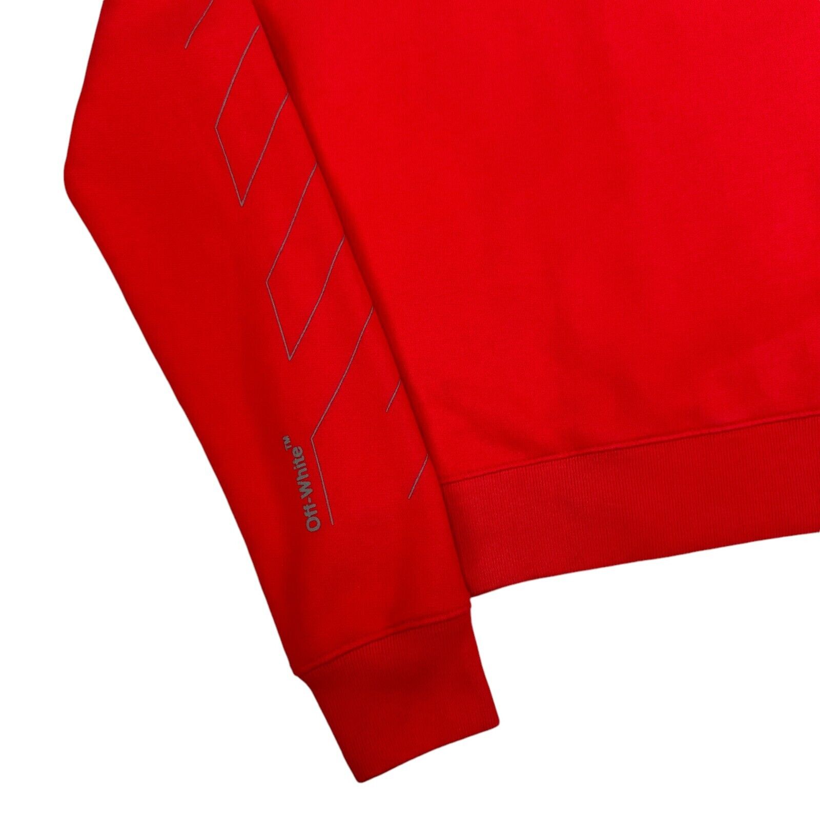 Off-White Size XS Red Sweatshirt Stencil Sleeve Arrows Logo Subtle Graphic Print