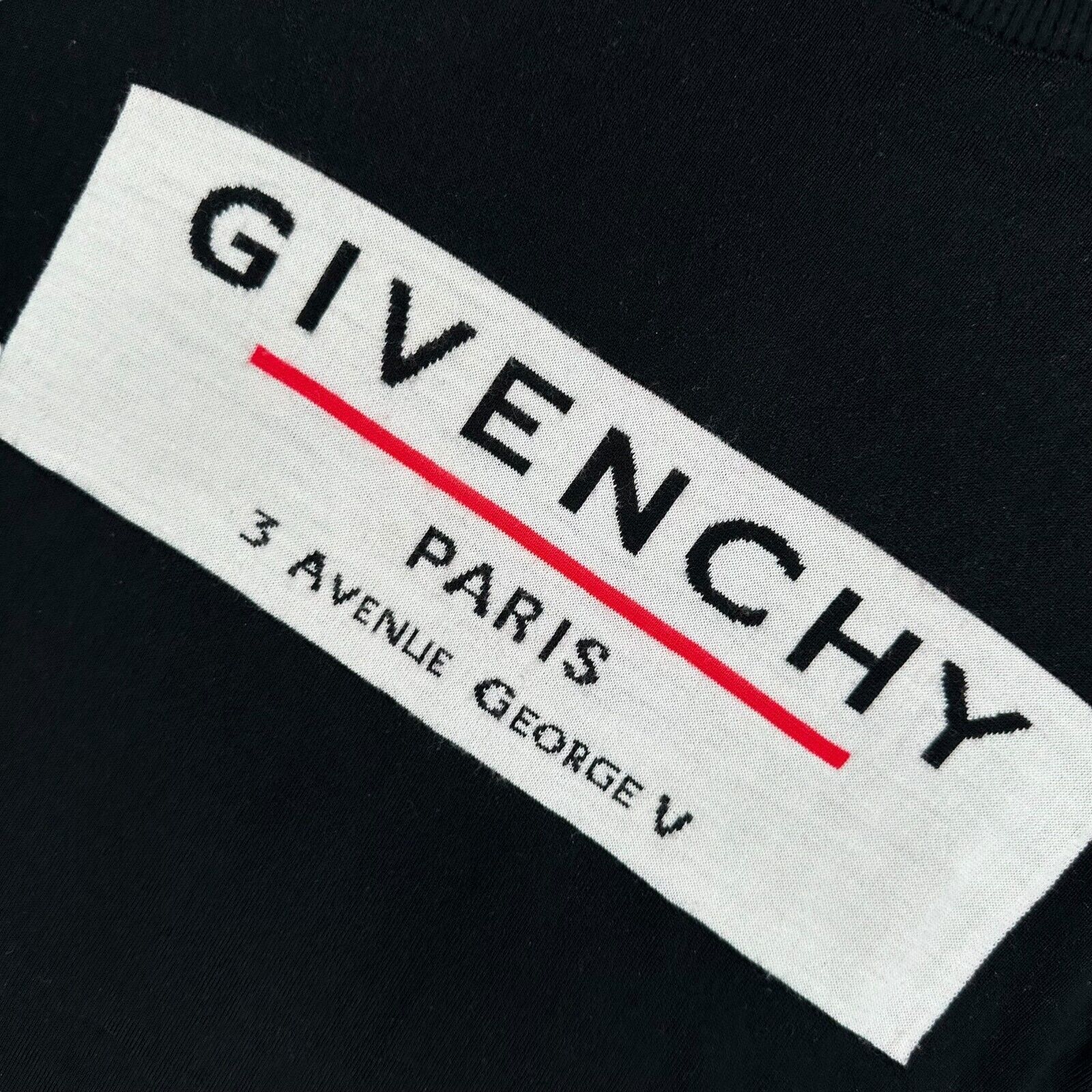 Givenchy Size L Jumper Black Wool Label Chest Logo Embroidered Knit Sweatshirt