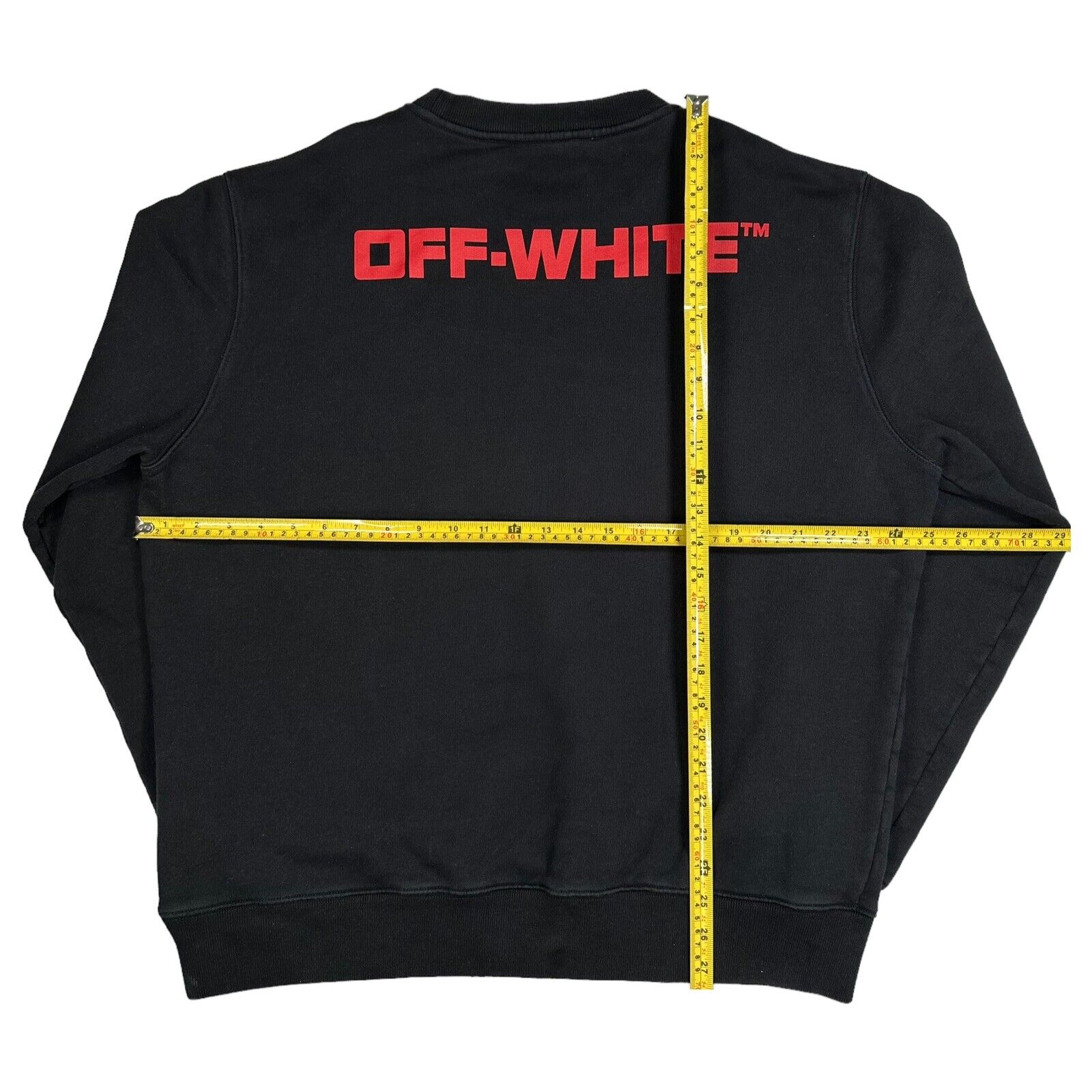 Off-White Size XL Sweatshirt Black Demateralization Bulldozer Graphic Print Logo