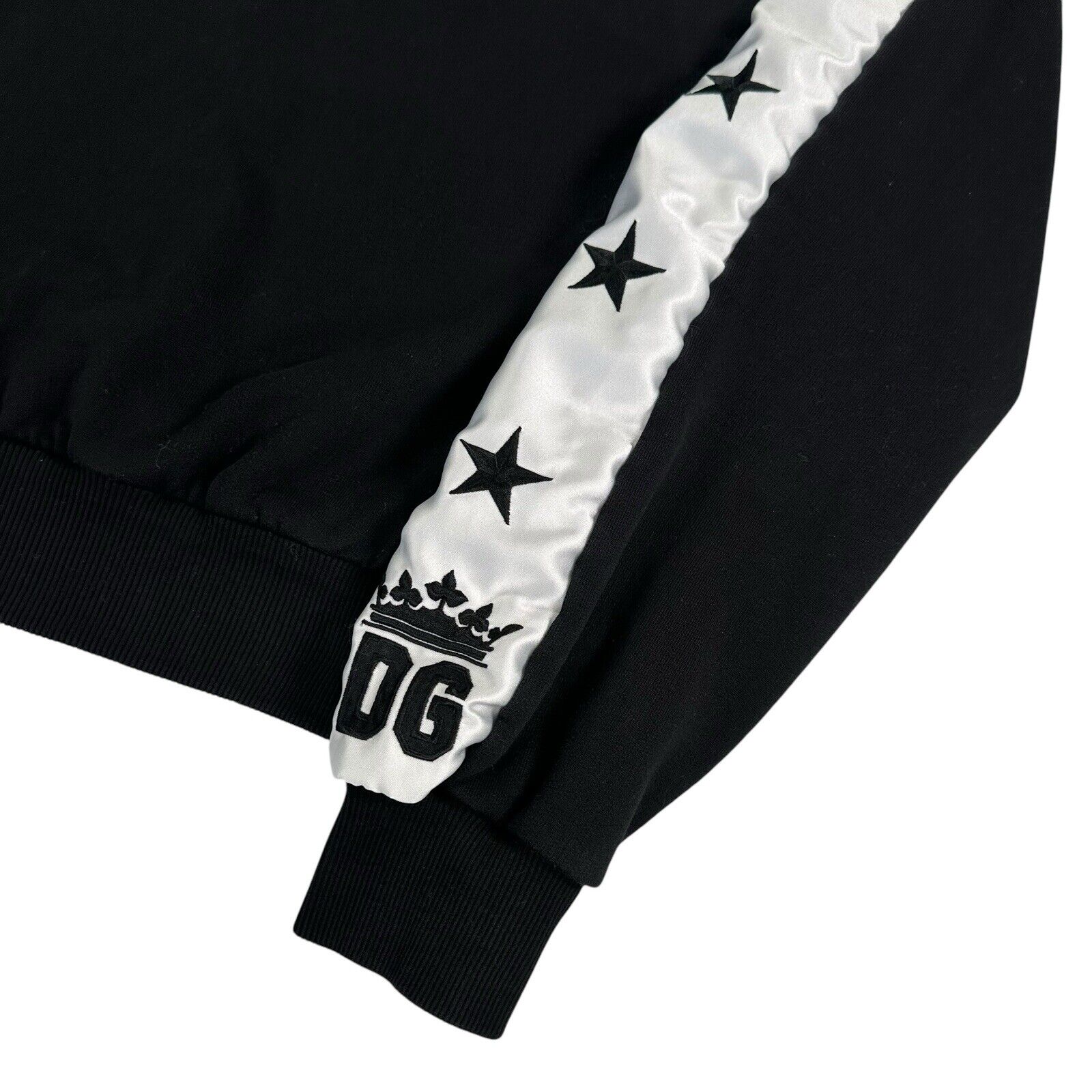 Dolce & Gabbana Size L Sweatshirt Black Crown 1984 Taped Stars Logo Crewneck