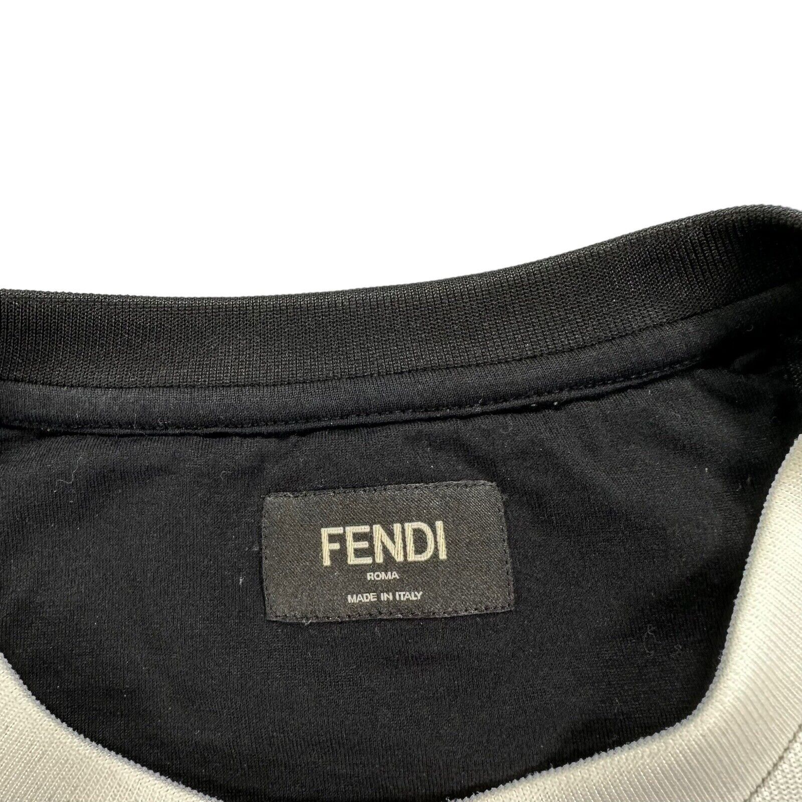 Fendi Size S Sweatshirt Black/White FF Logo Split Colour Crewneck Heavyweight