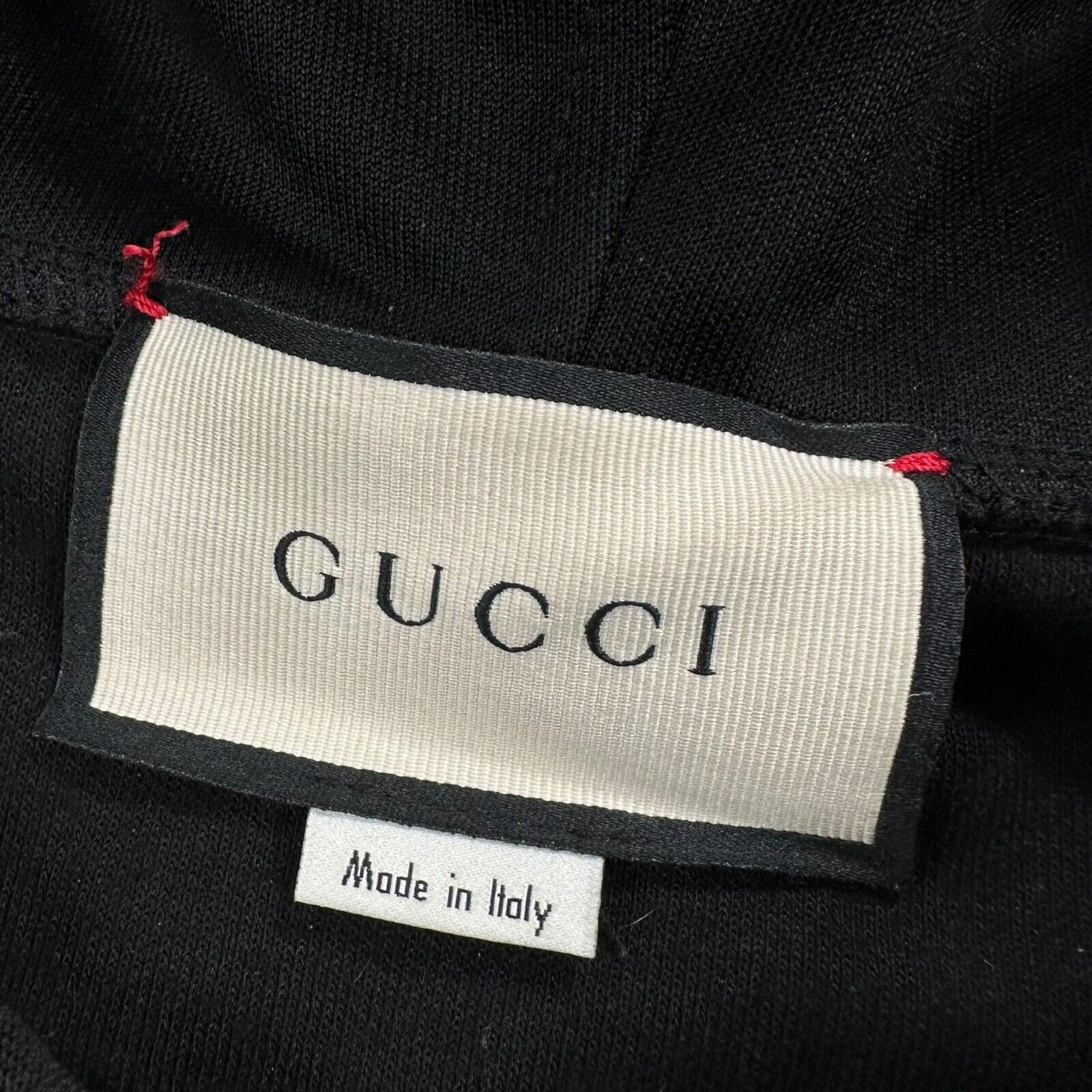 Gucci Size XXL Sweatshirt Black Taped Logo Detachable Sleeves Cotton Hoodie