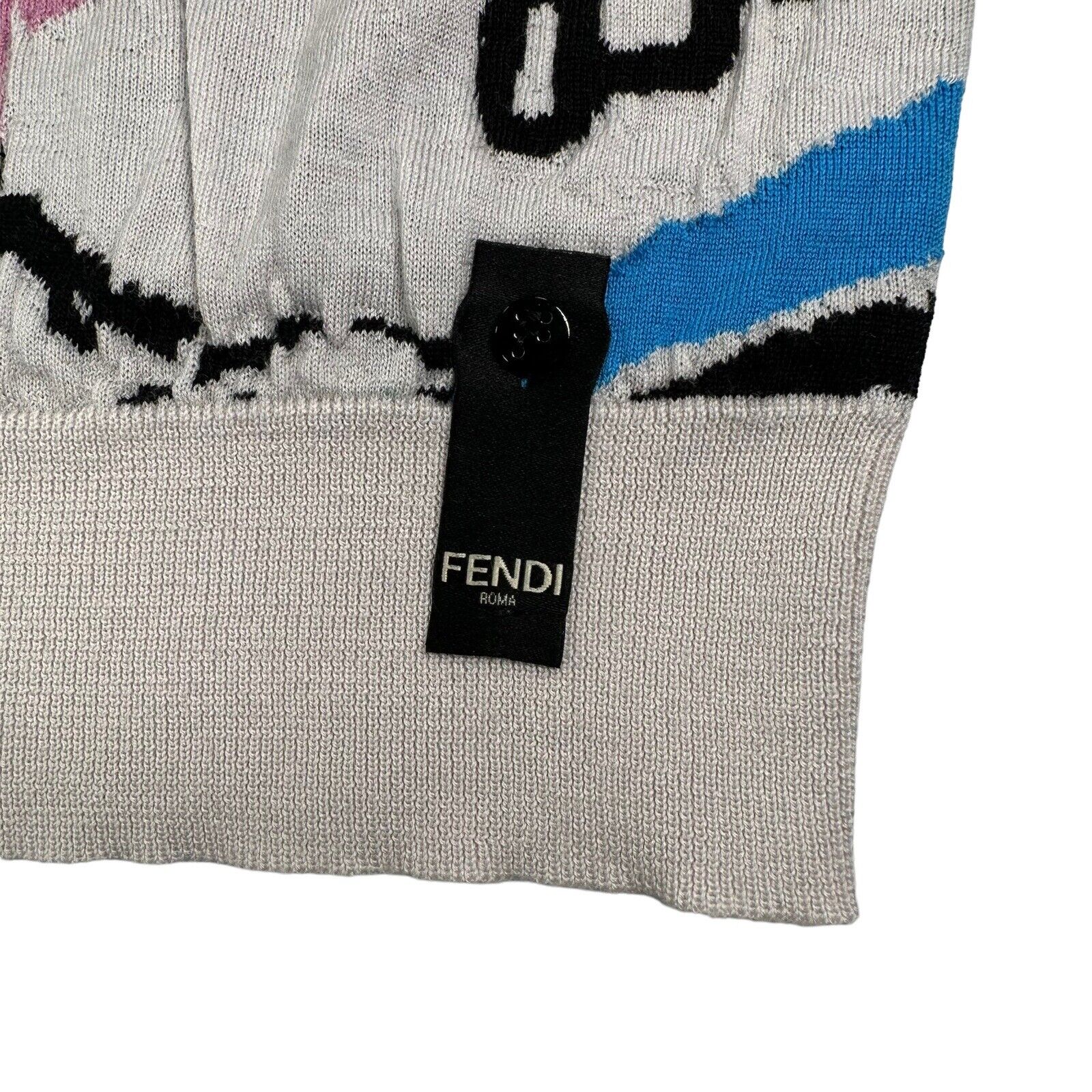 Fendi Size S Jumper Wool Lightweight Map Branded FF Logo Wool Sweatshirt BNWT