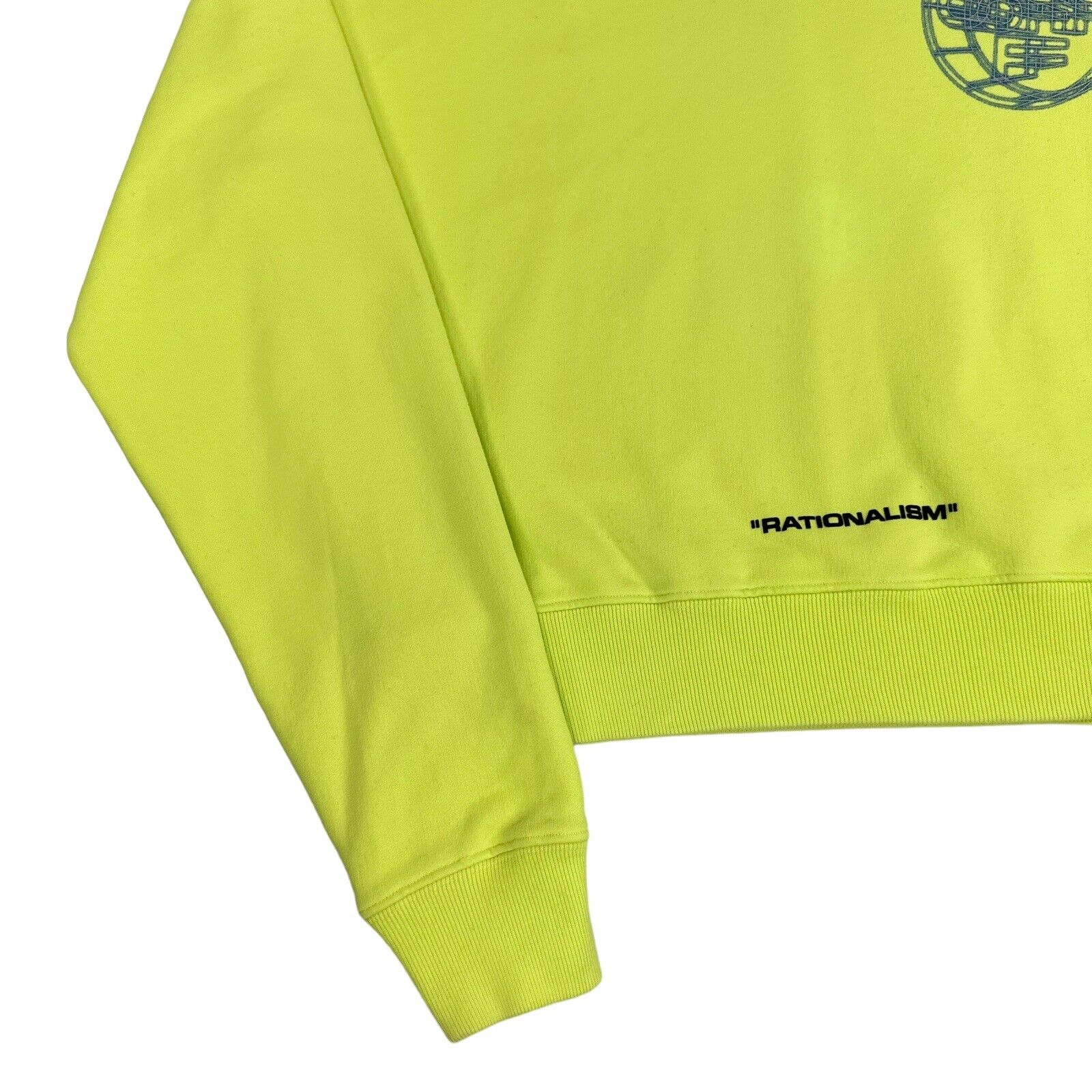 Off-White Size XS Sweatshirt Neon Green/Yellow Rationalism Back Logo Crewneck