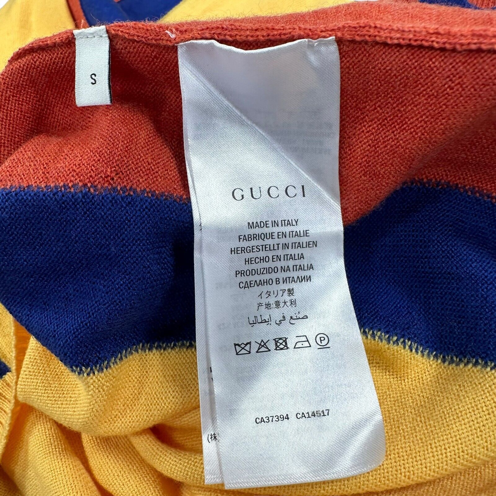 Gucci Size S Yellow Zip Up Track Jacket Embroidered Patches Logo Striped GG Pull