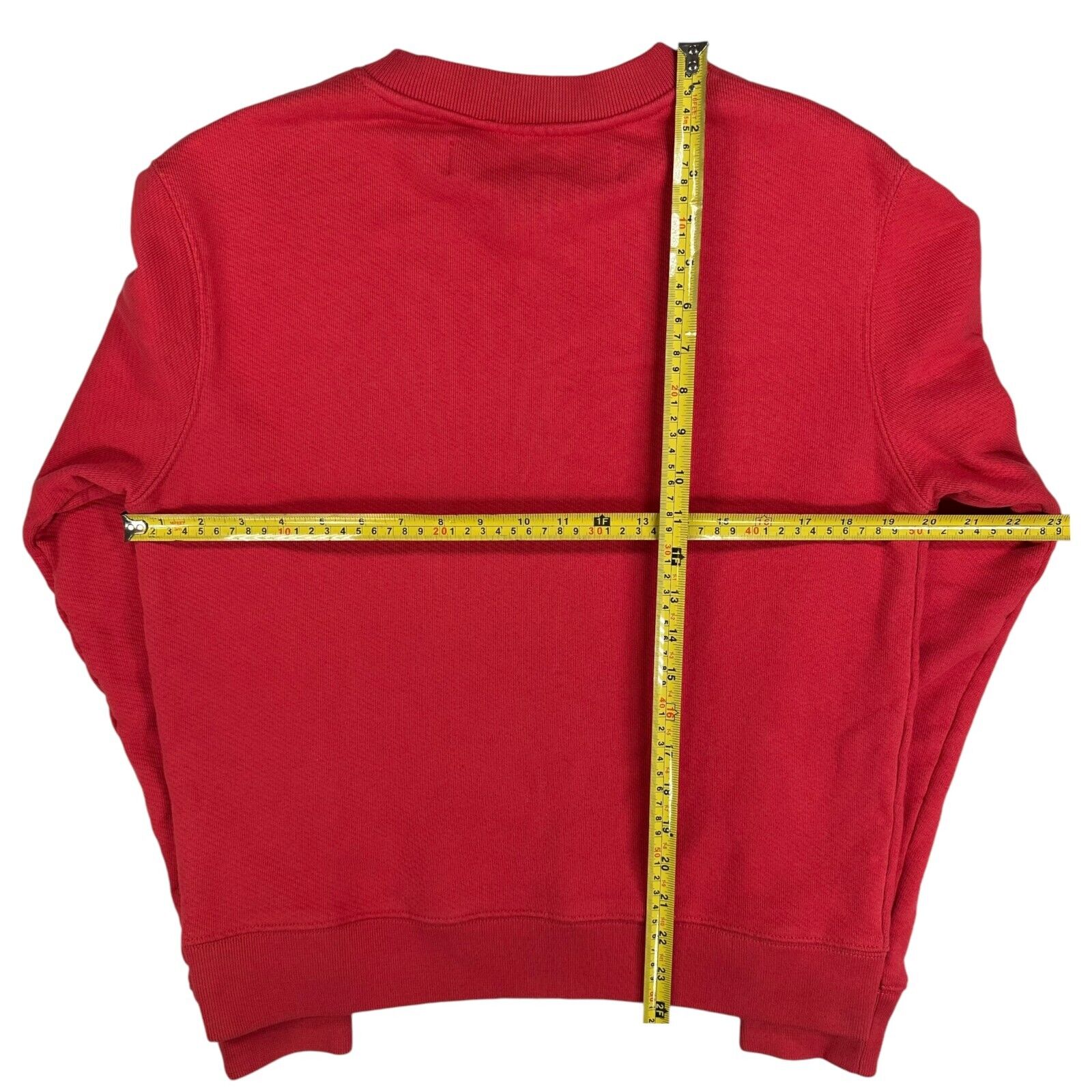 Off-White Size S Sweatshirt Red Subtle Graphic Print Small Logo Crewneck