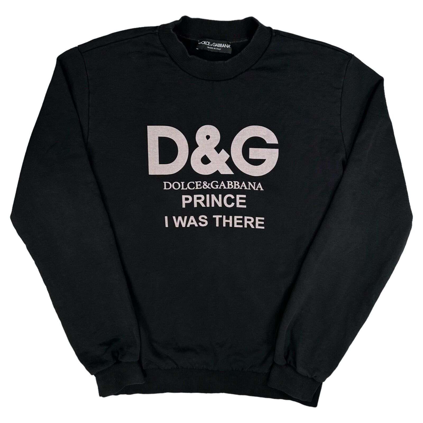 Dolce & Gabbana Size L Sweatshirt Black D & G Prince Chest Logo Crewneck