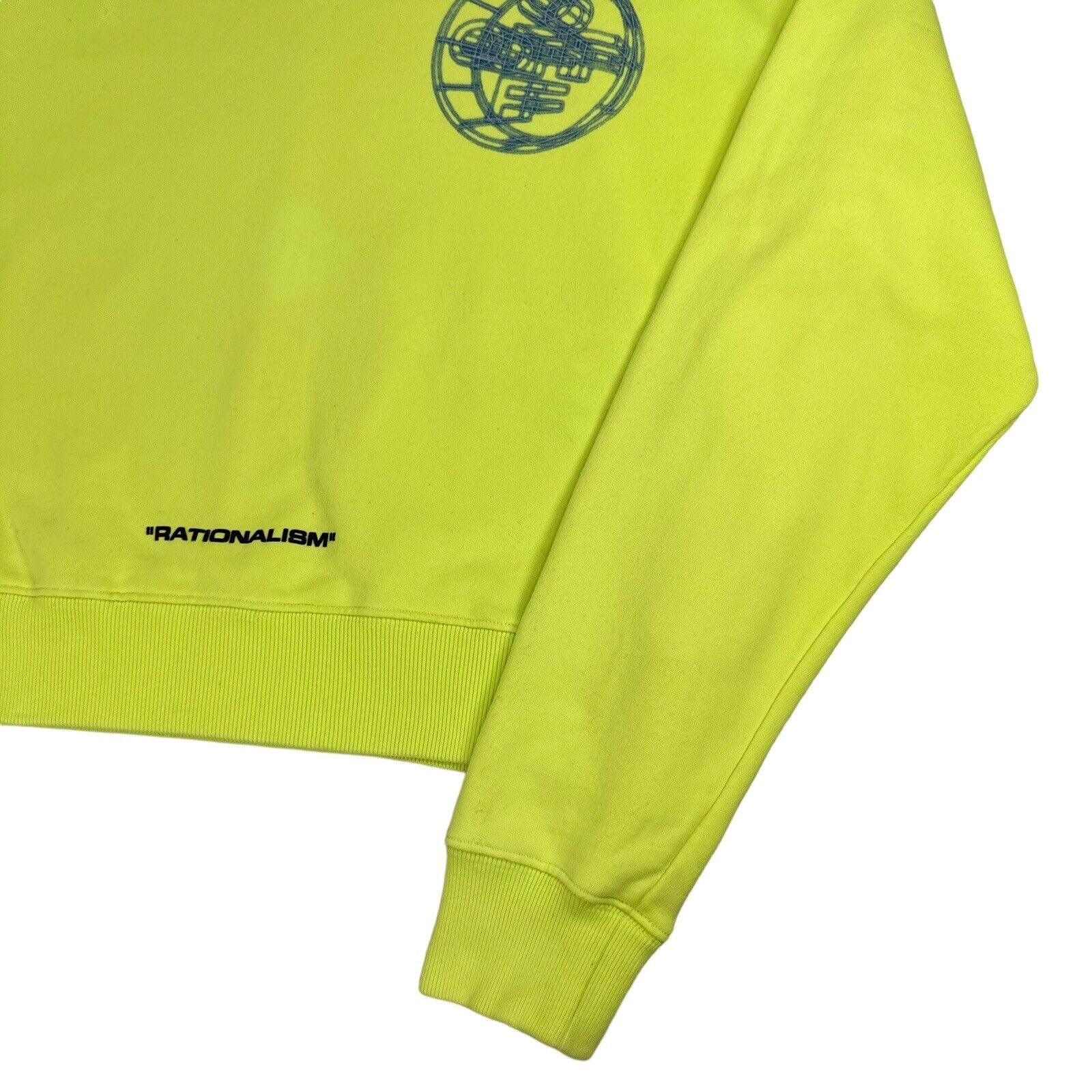 Off-White Size XS Sweatshirt Neon Green/Yellow Rationalism Back Logo Crewneck