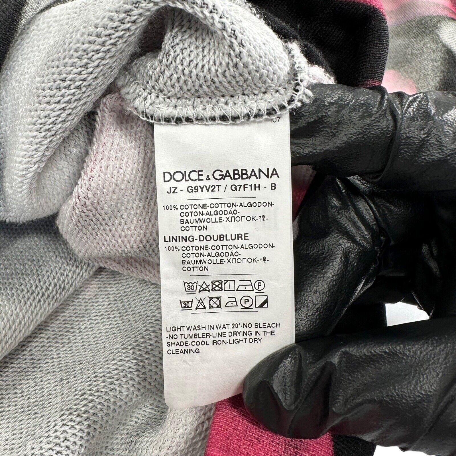 Dolce & Gabbana Size M Sweatshirt Black Spray Paint All Over DG Logo Hoodie