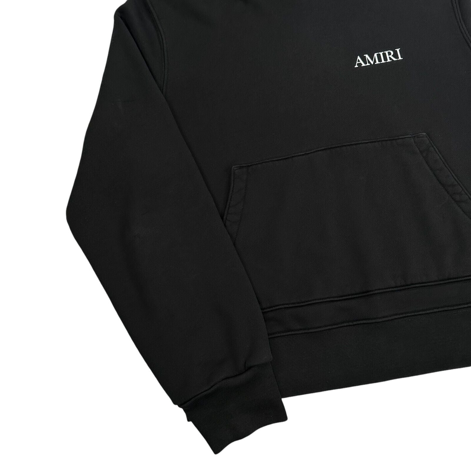 Amiri Size L Sweatshirt Black Oversized Deck Chair/Palm Tree Logo Pocket Hoodie