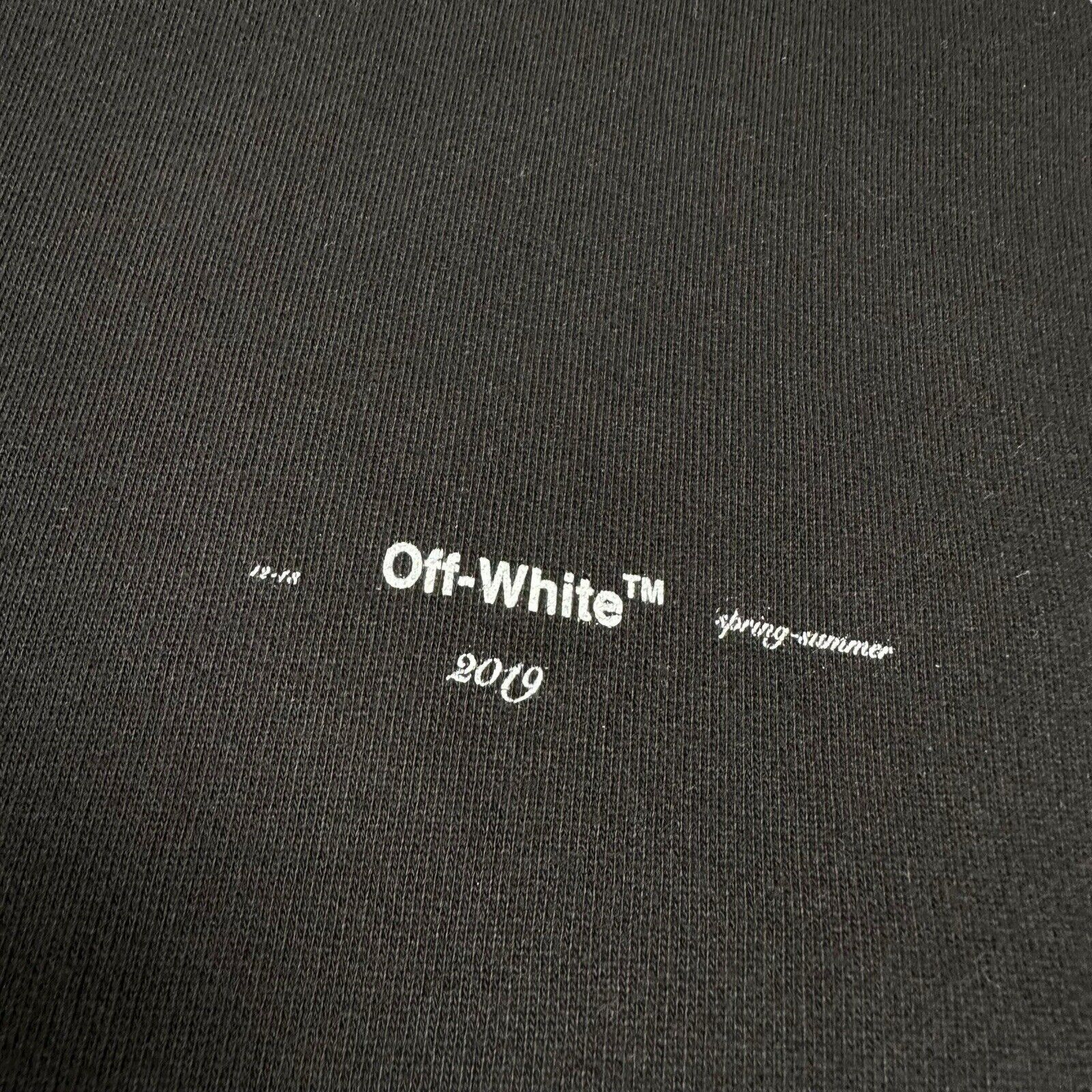 Off-White Size L Black Sweatshirt Venetian Painting Style Arrows Logo/Sleeve