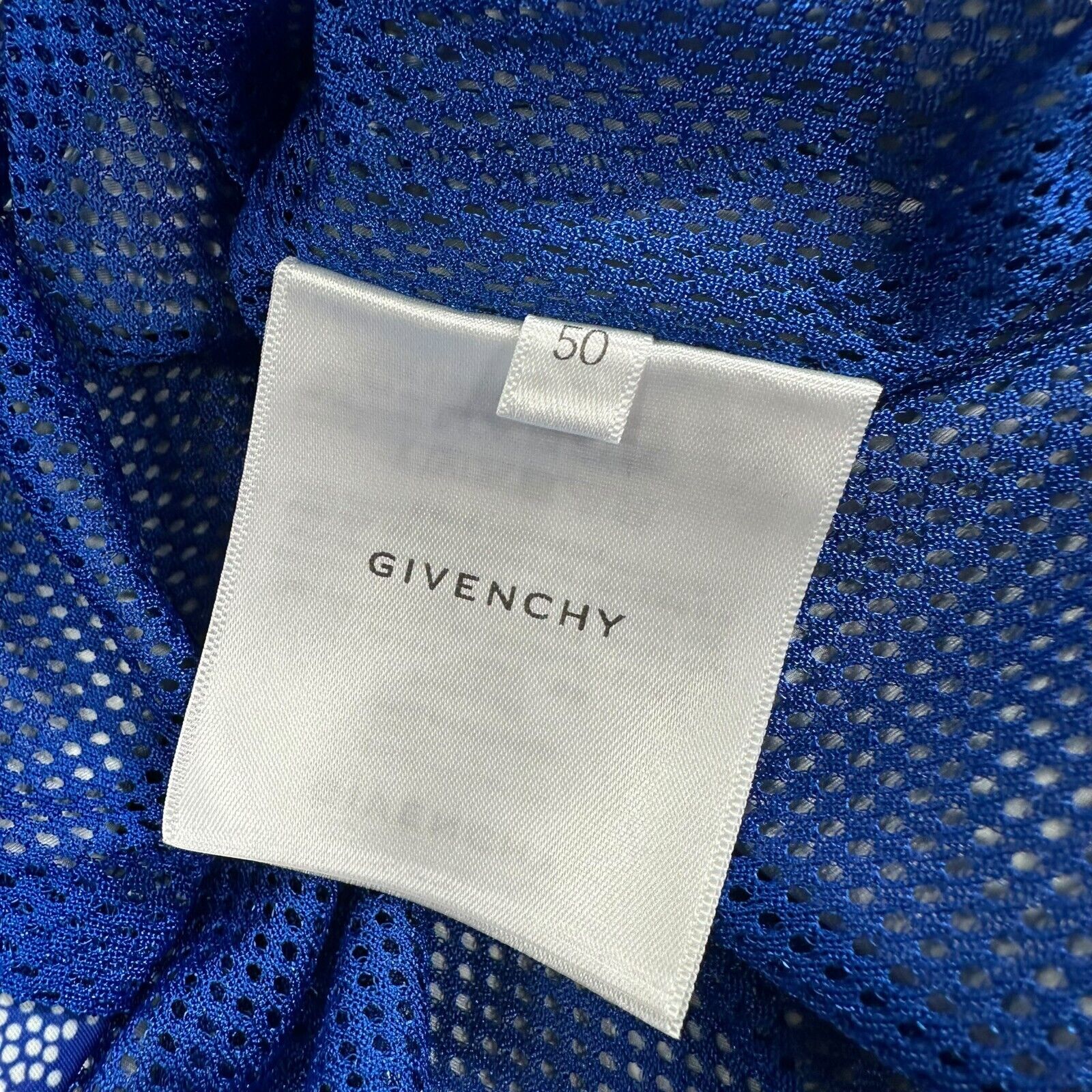 Givenchy Size L Track Jacket Blue Wave Dot Logo Tiger Windbreaker New Season