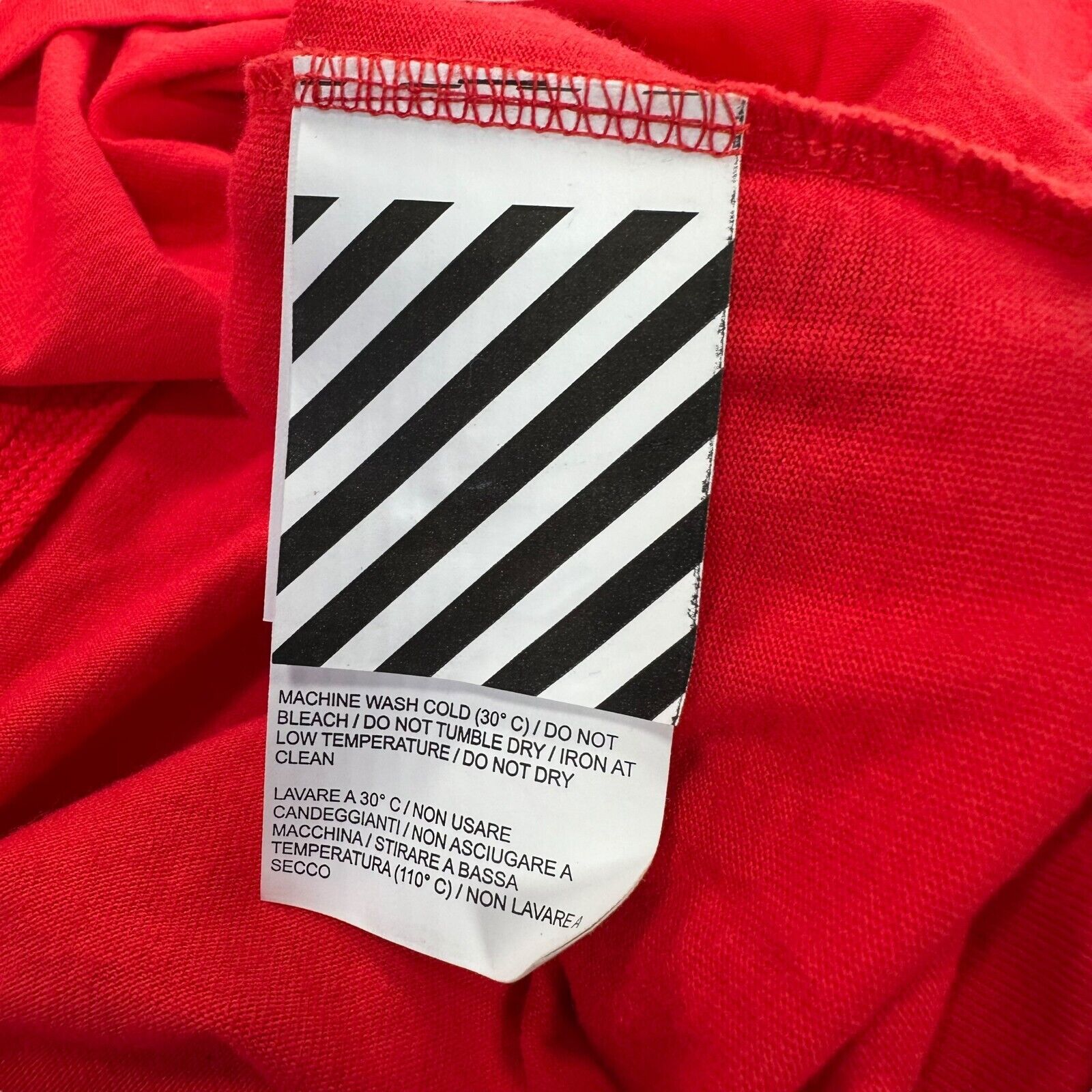 Off-White Size S Oversized T-Shirt Red Impressionism Logo Giant Arrows Logo Tee