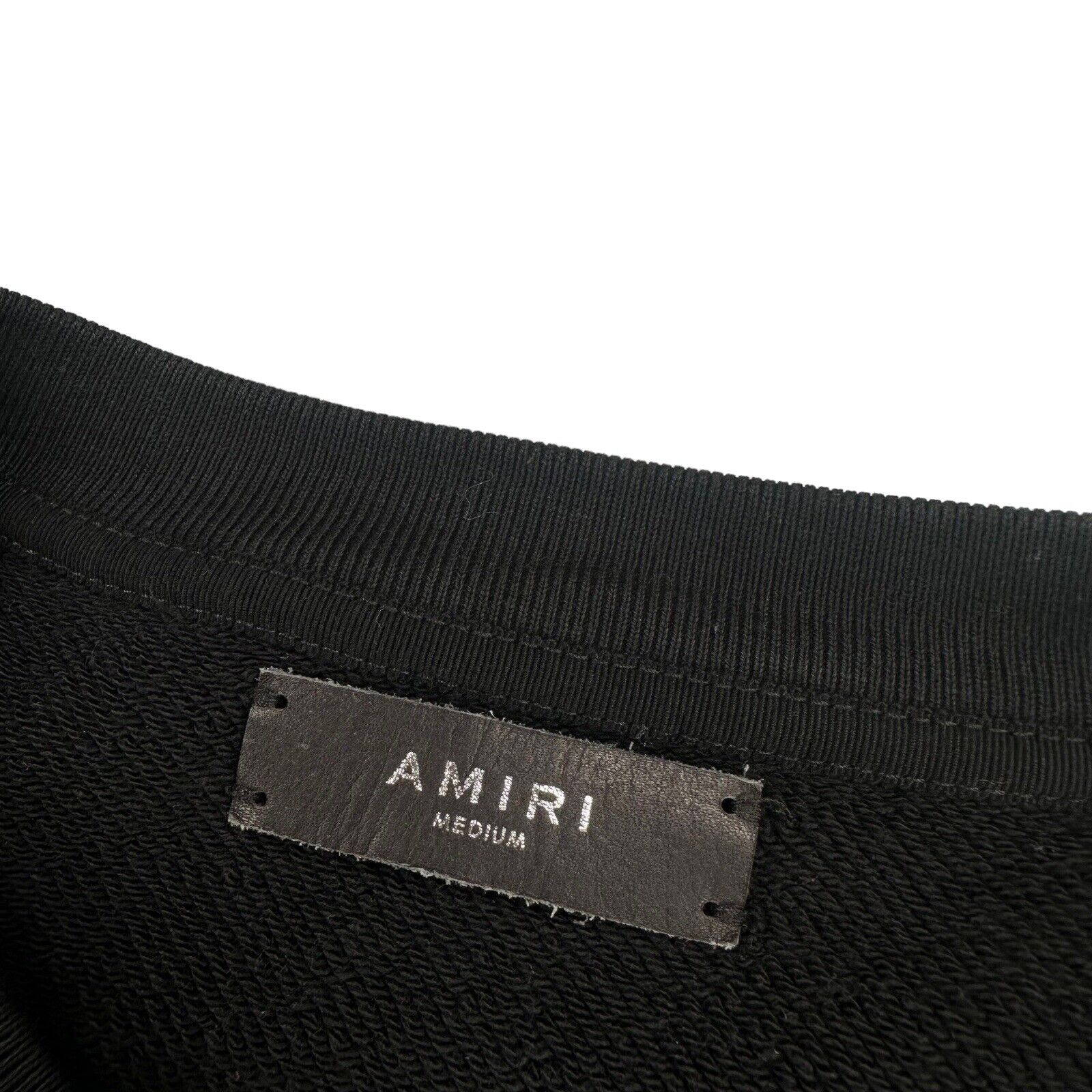 Amiri Size M Sweatshirt Black Bone Graphic Print Back Logo Oversized Crewneck