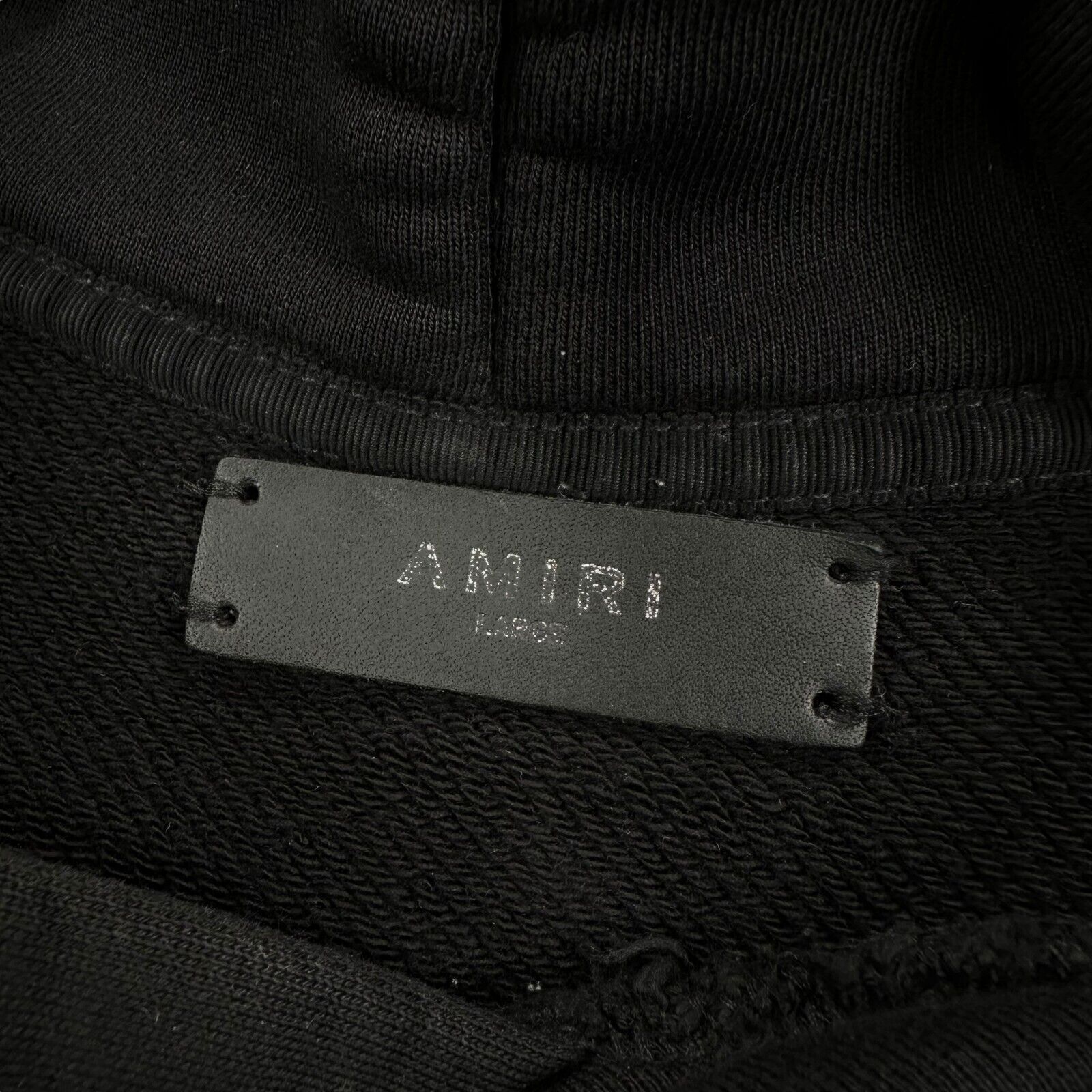 Amiri Size L Sweatshirt Black Oversized Deck Chair/Palm Tree Logo Pocket Hoodie