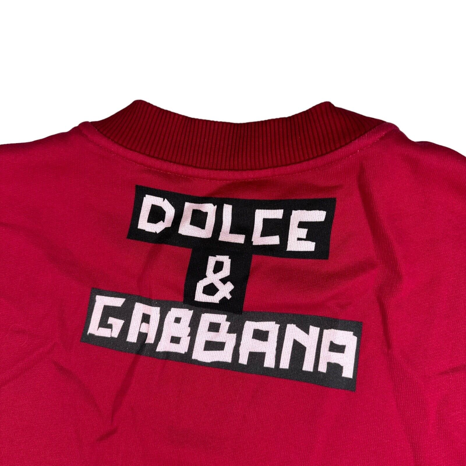 Dolce & Gabbana Size S Sweatshirt Red Crown L’Amore É Bellezza Logo Crewneck