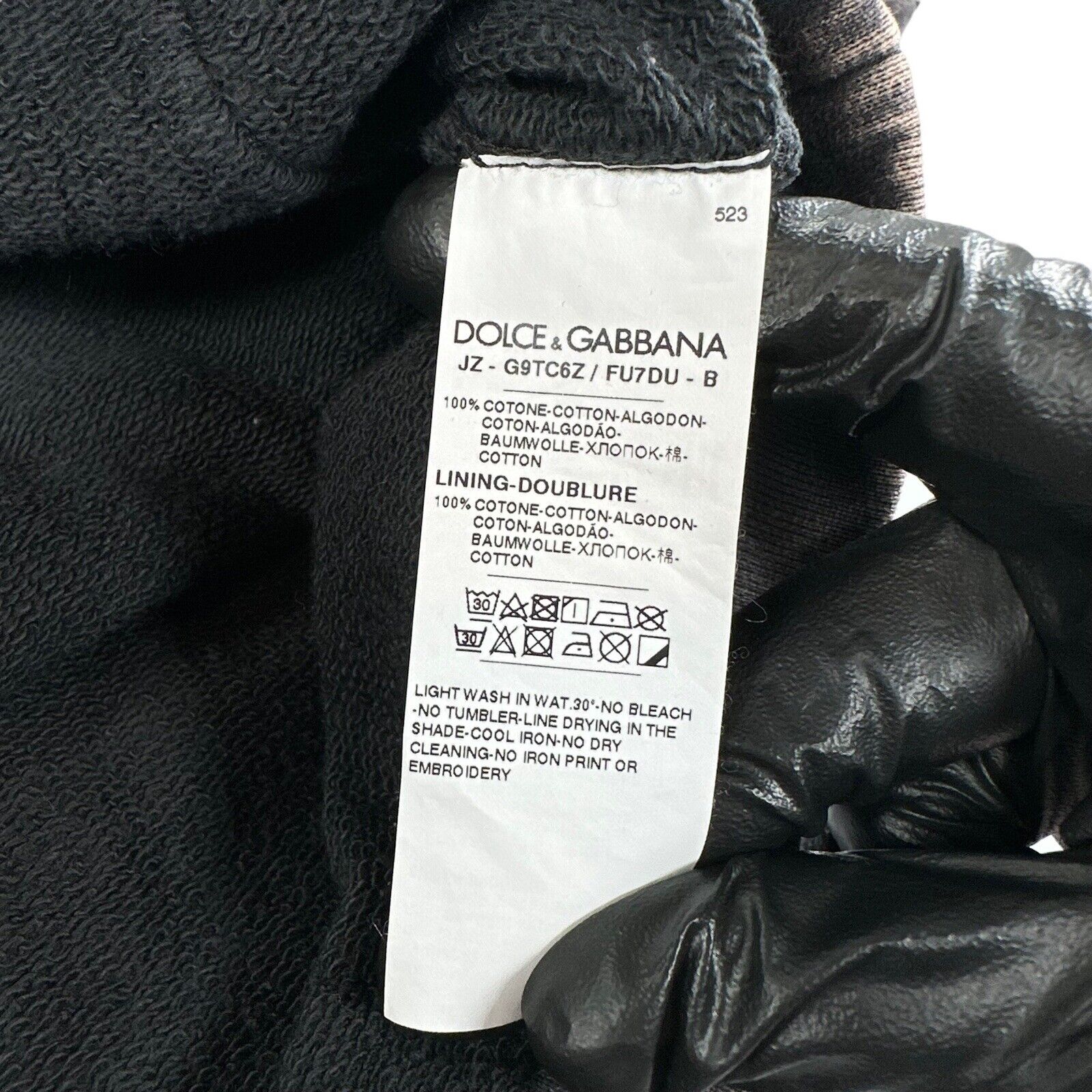 Dolce & Gabbana Size M Sweatshirt Dark Grey Acid Wash DG Velvet Logo Hoodie