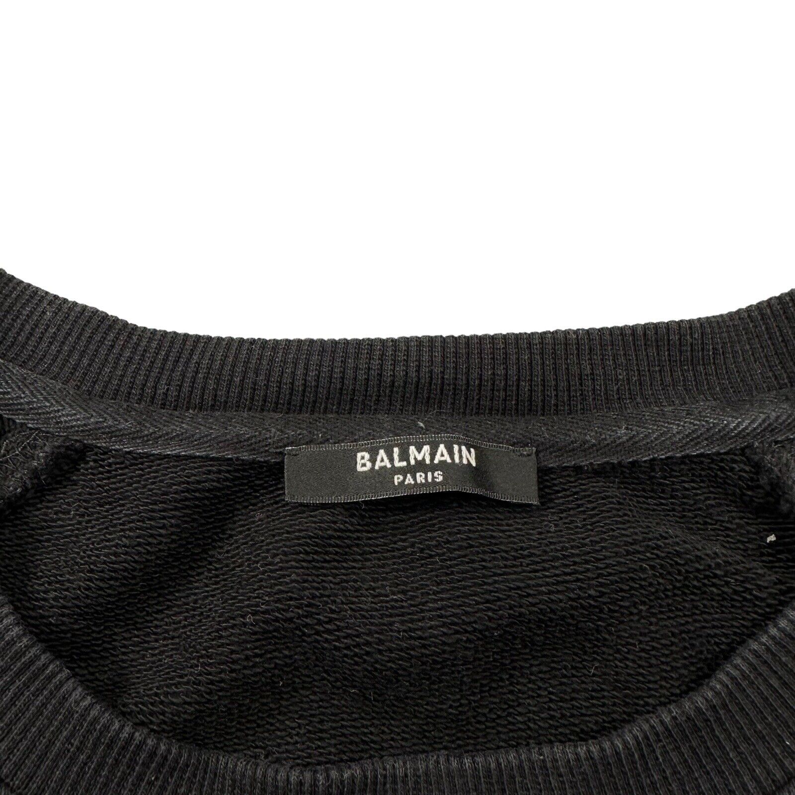 Balmain Sweatshirt Black Multicoloured Repeat Logo Size XL Crewneck