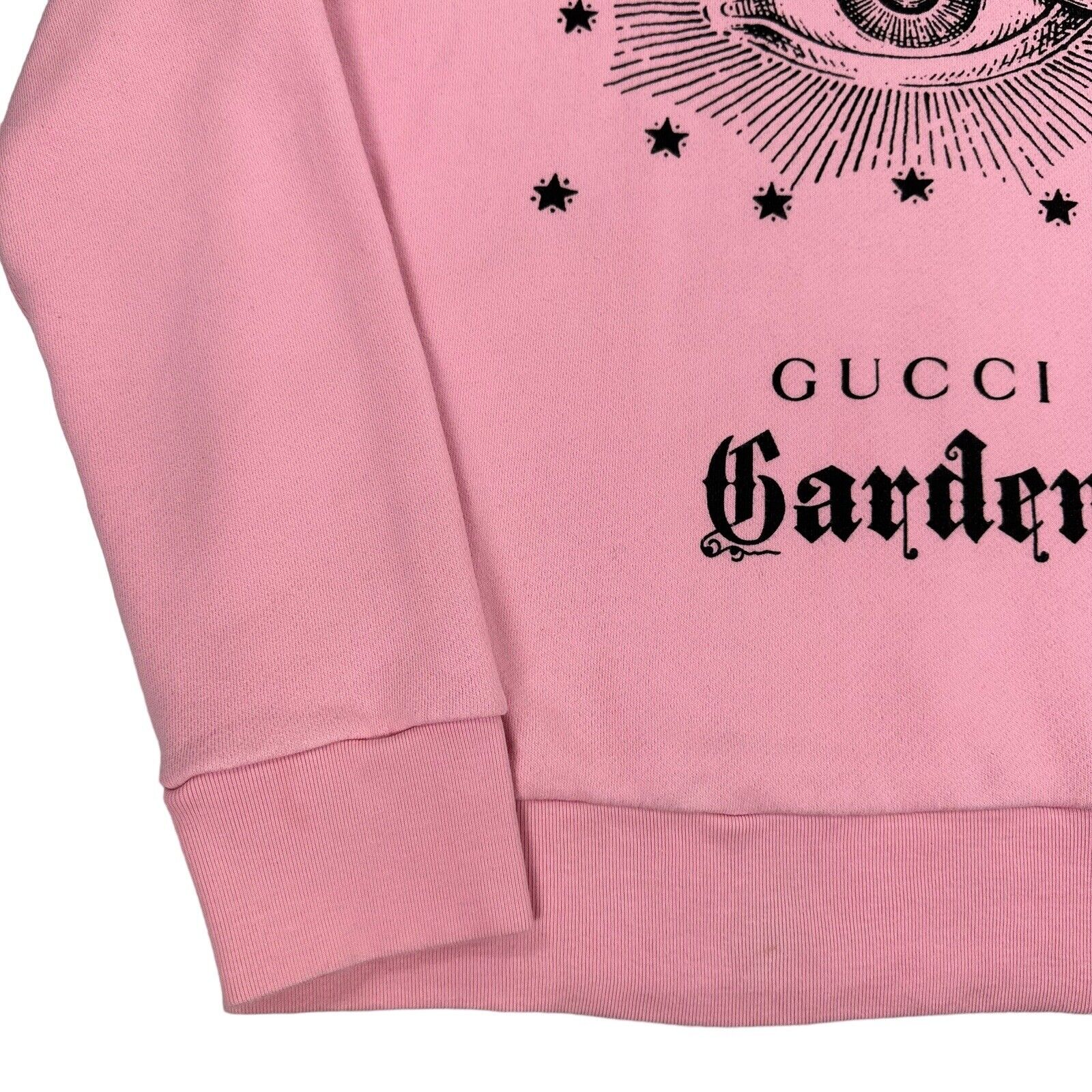 Gucci Size L Sweatshirt Pink Gucci Garden Eye Logo Stars Graphic Print Pullover