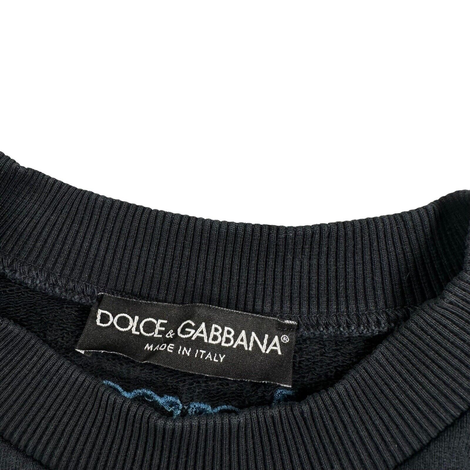 Dolce & Gabbana Size XL Sweatshirt Navy DG Man Dancing Man Logo Crewneck