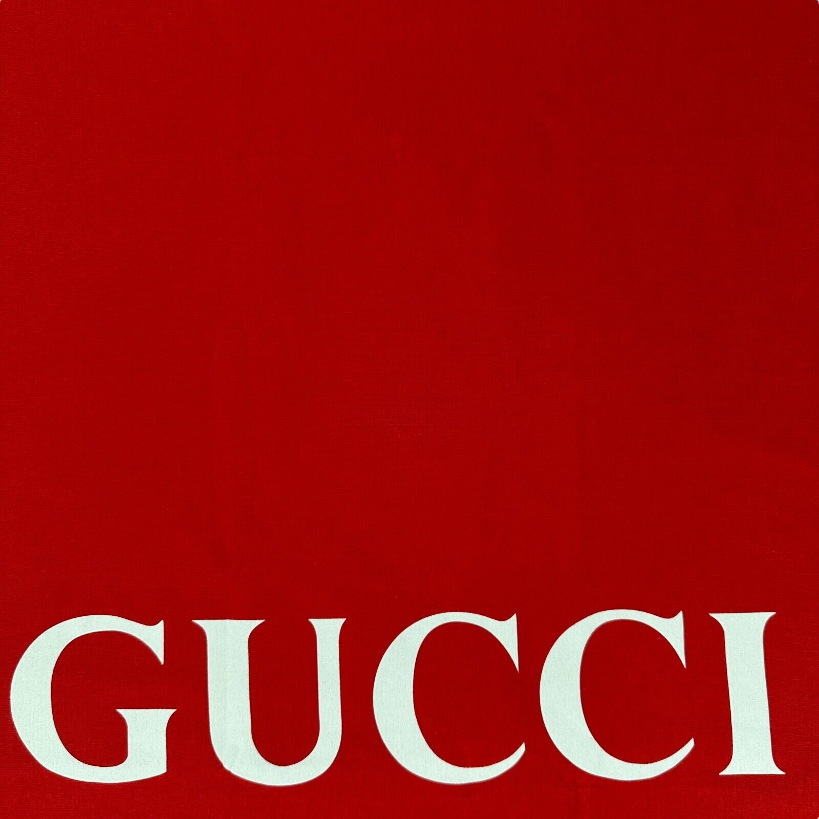 Gucci Size L Red T-Shirt Oversized Vertical Logo Graphic Print Heavyweight Crew