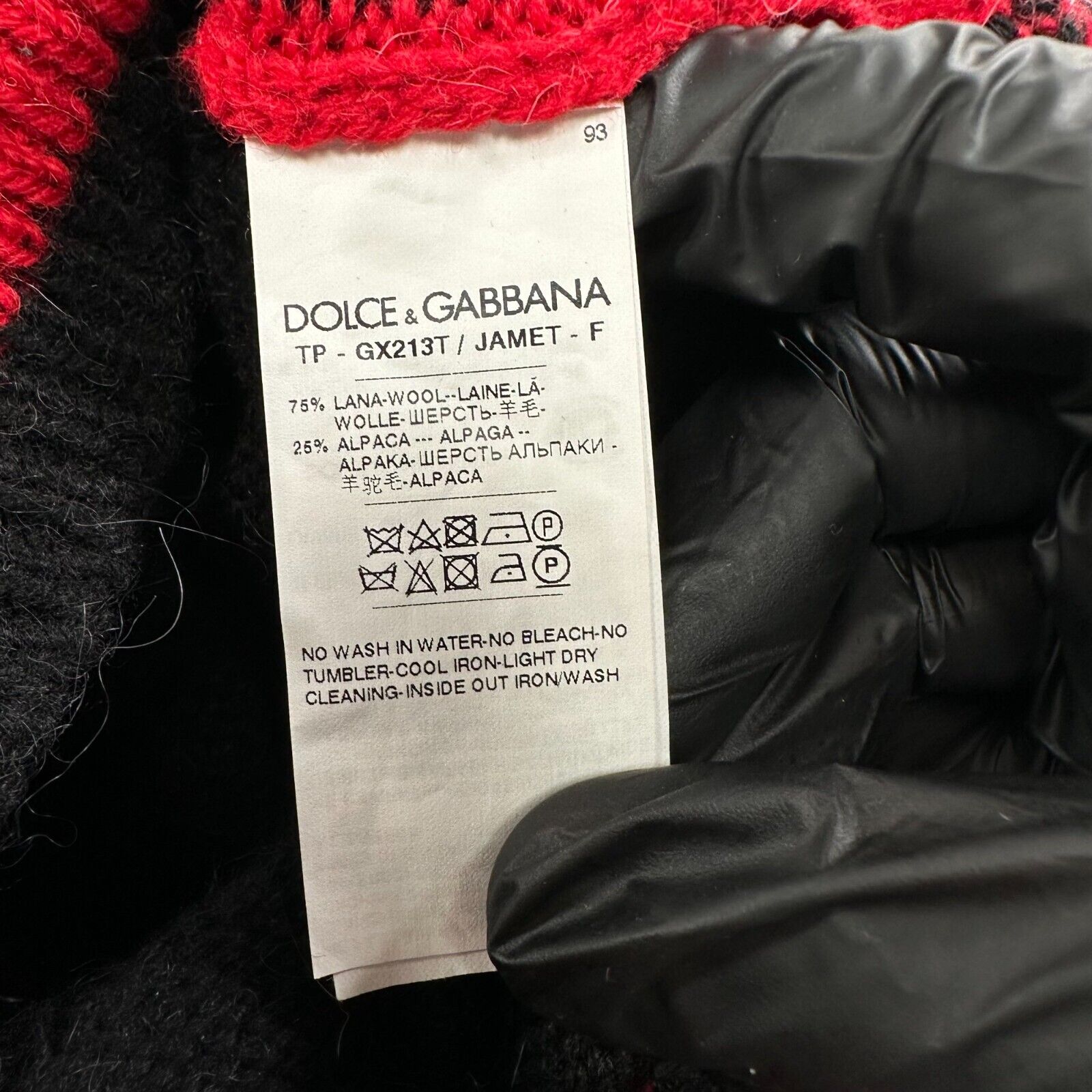 Dolce & Gabbana Size M Wool Jumper Black Red DG King Crown Logo Pullover Sweater