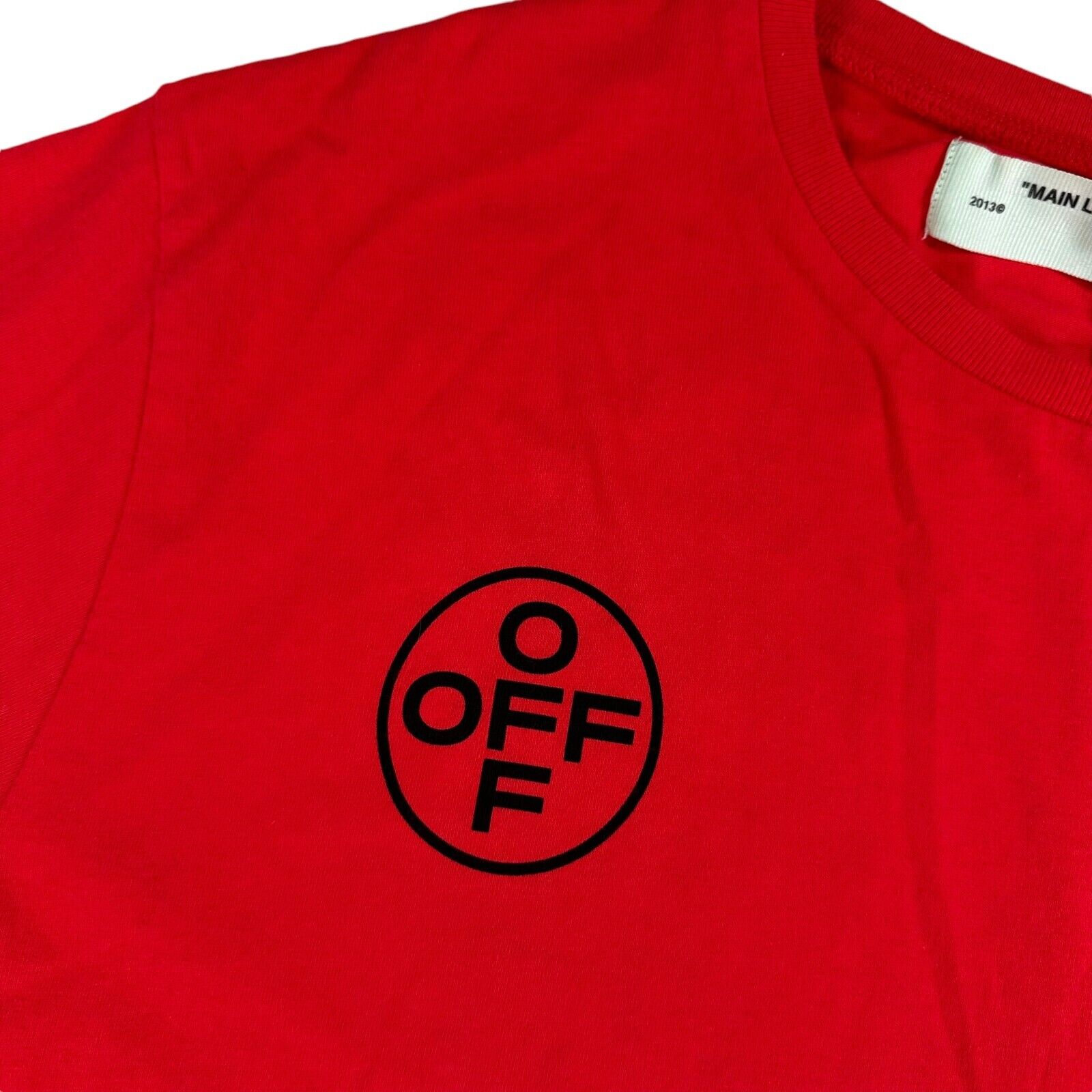 Off-White Size S Oversized T-Shirt Red Impressionism Logo Giant Arrows Logo Tee