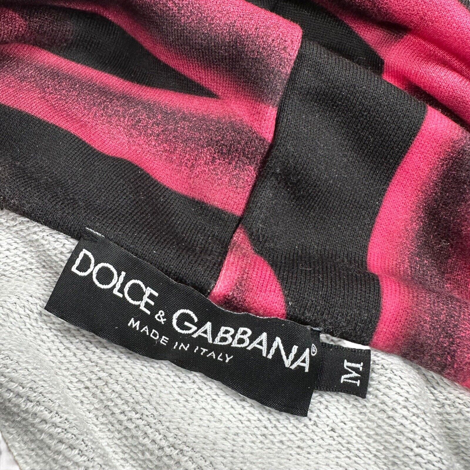 Dolce & Gabbana Size M Sweatshirt Black Spray Paint All Over DG Logo Hoodie