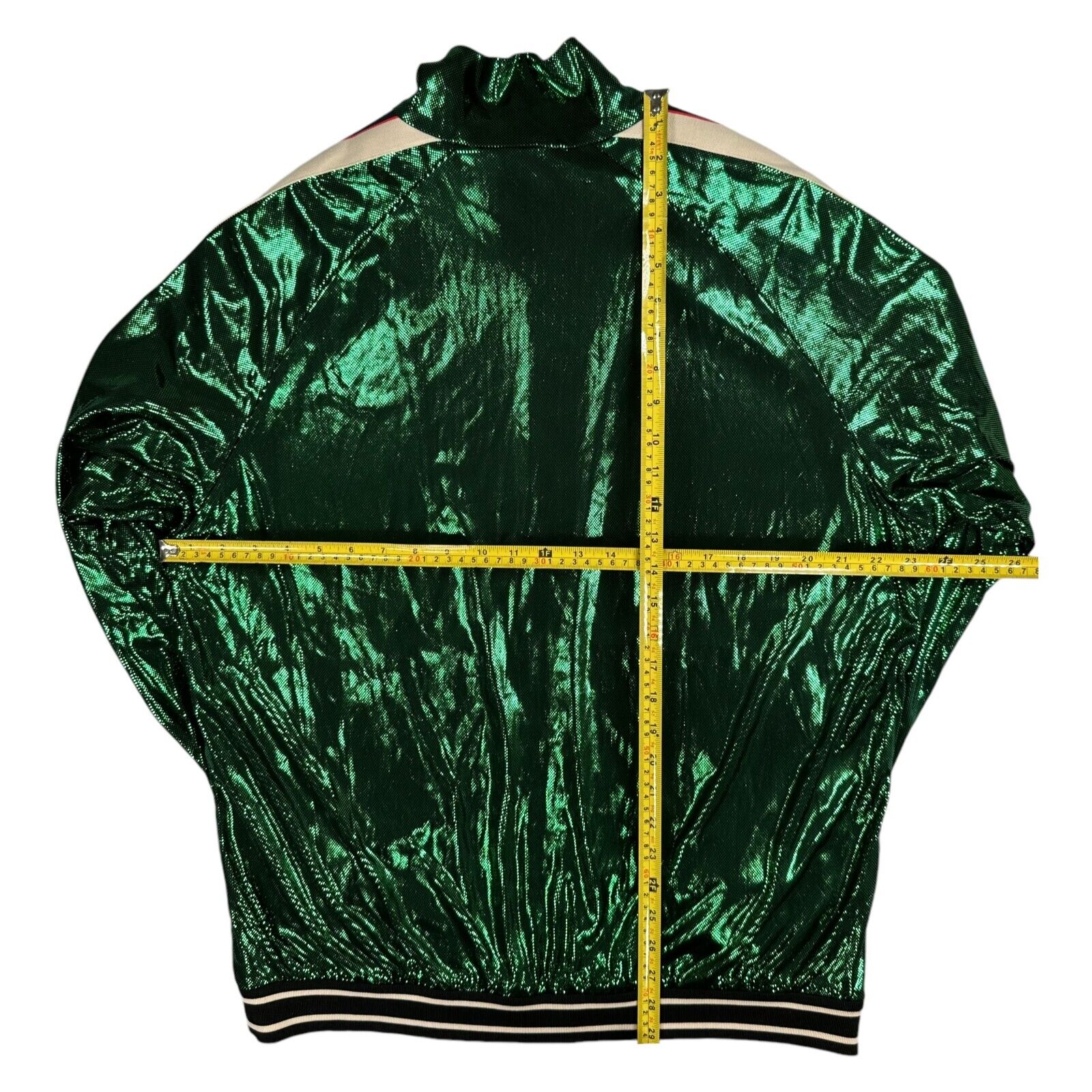 Gucci Size XL Green Track Jacket BNWT Vibrant Netted Zip Up Windbreaker Taped