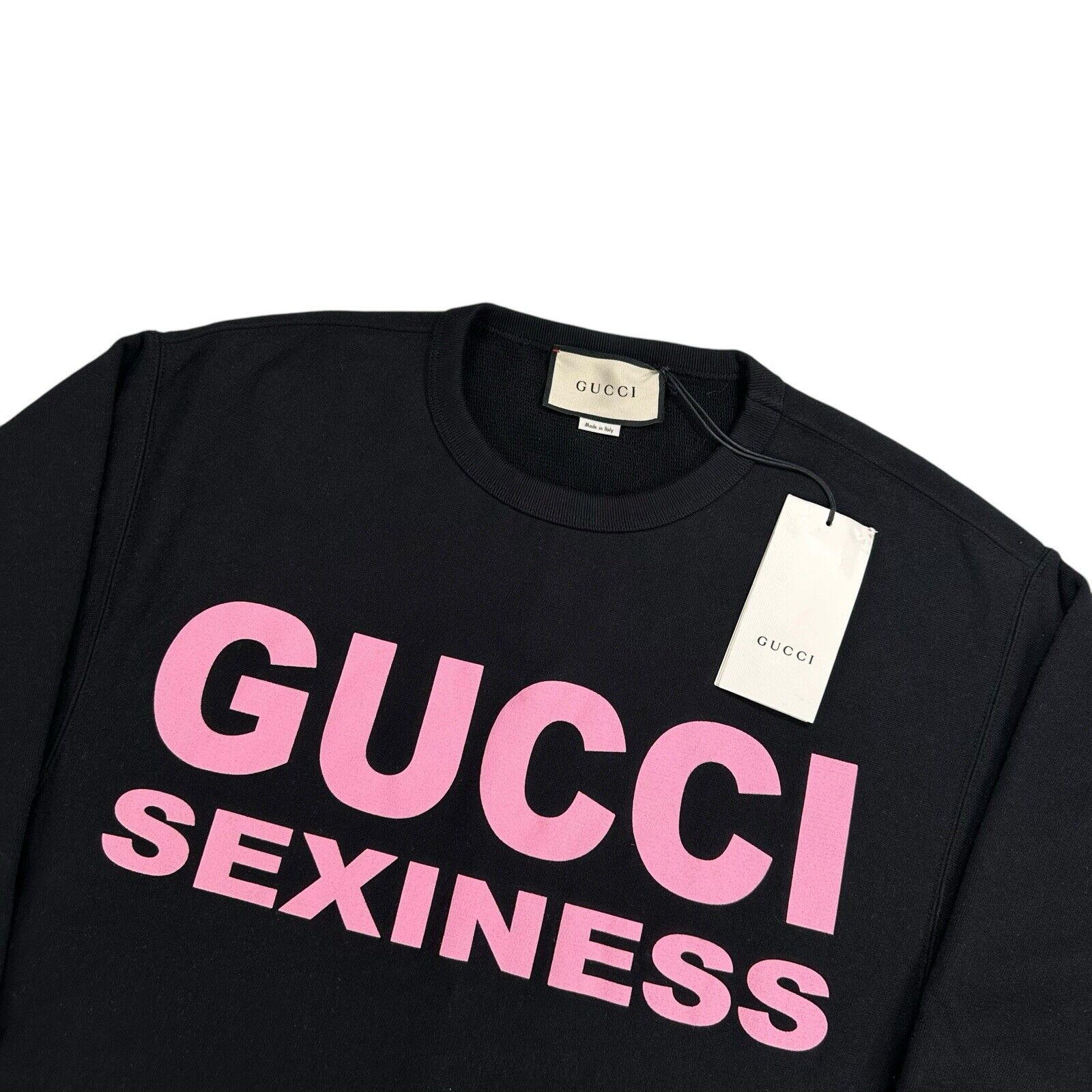 Gucci Size M Sweatshirt Black Gucci Sexiness Graphic Logo BNWT Logo Crewneck