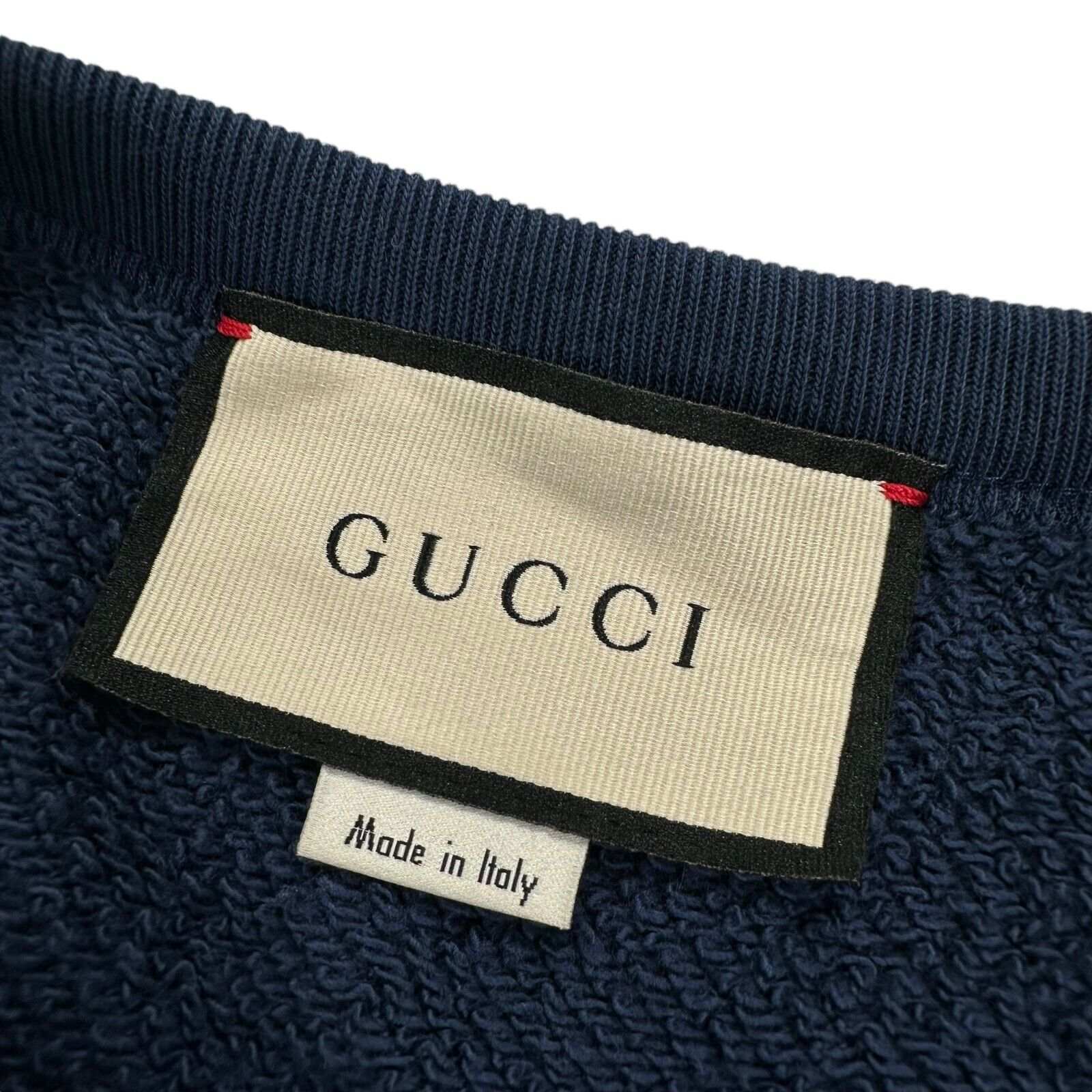 Gucci Size M Sweatshirt Deep Blue Record Disk Logo Graphic GG Logo Crewneck