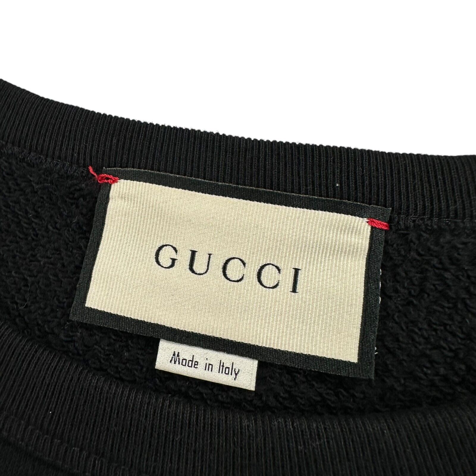 Gucci Size S Sweatshirt Black Lips/Mouth Logo Cotton Graphic Print Logo