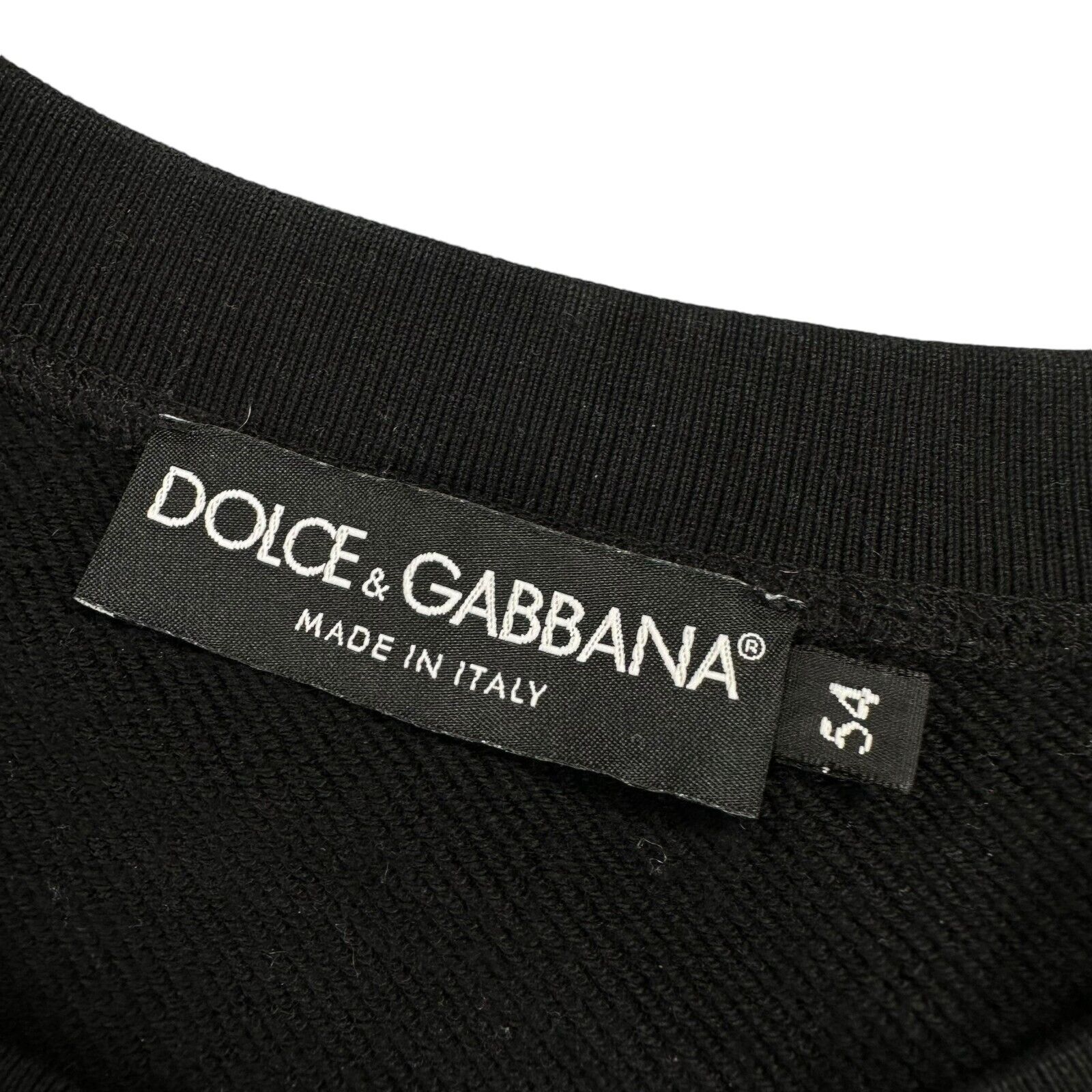 Dolce & Gabbana Size XXL Black Sweatshirt Milano Logo Crown Print Crewneck IT54