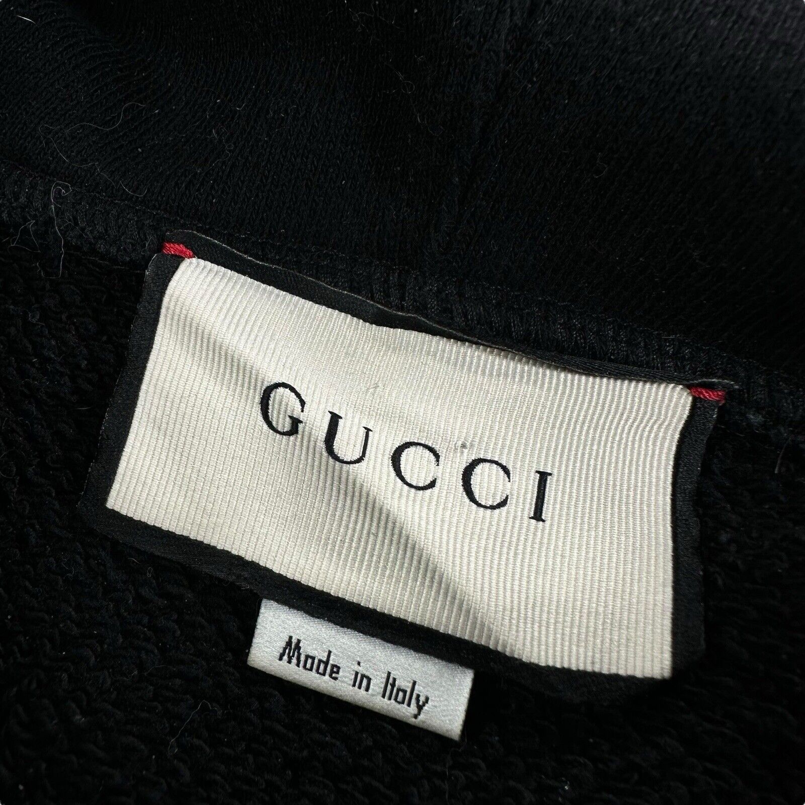 Gucci Size S Black Sweatshirt Hoodie Shooting Stars Sequin Logo Interlocking GG