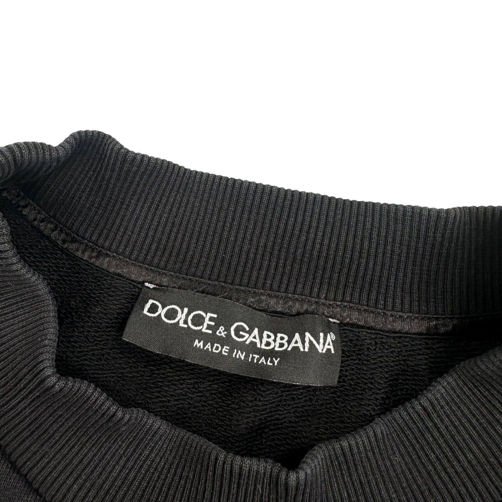 Dolce & Gabbana Size L Sweatshirt Black D & G Prince Chest Logo Crewneck