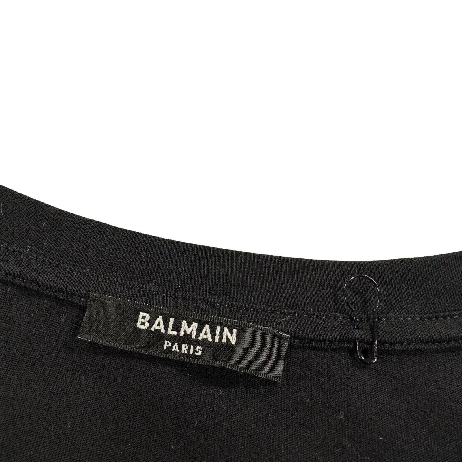 Balmain Size XXL Tee Shirt Black Greek Style Logo Print Crewneck Short Sleeve