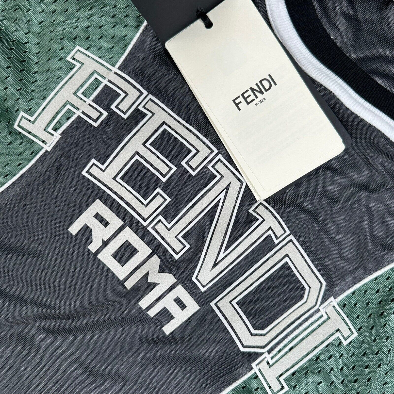 Fendi Size M Vest Basketball Jersey Style Vest Embroidered Roma 25 Numbered Logo