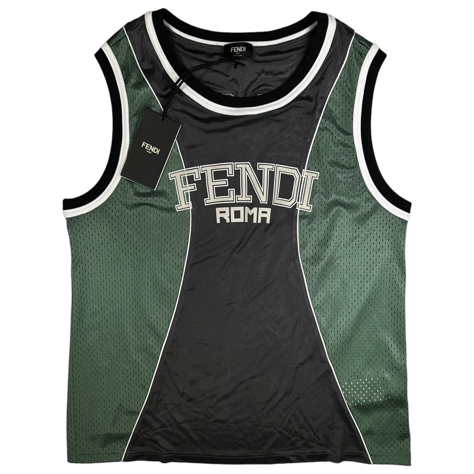 Fendi Size M Vest Basketball Jersey Style Vest Embroidered Roma 25 Numbered Logo