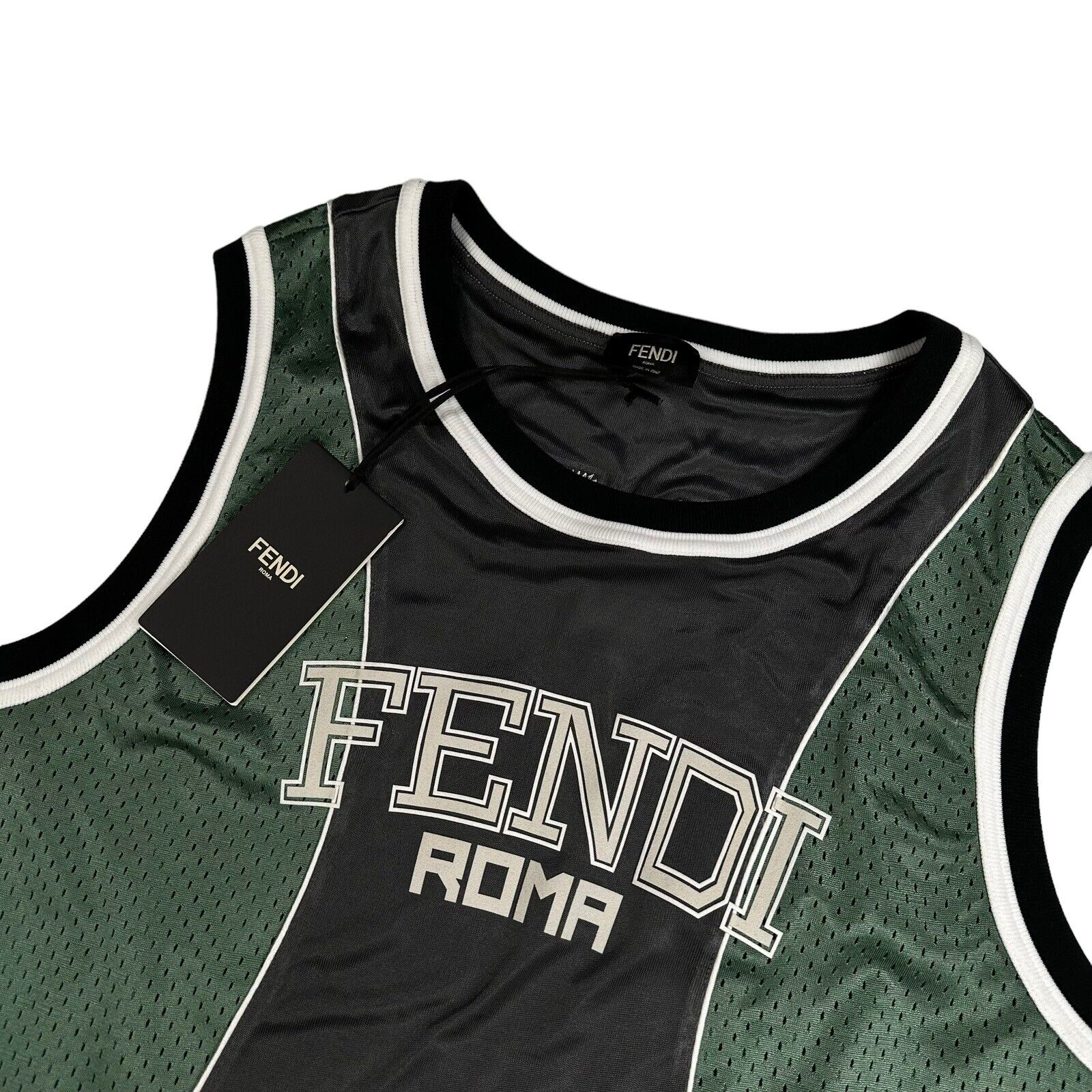 Fendi Size M Vest Basketball Jersey Style Vest Embroidered Roma 25 Numbered Logo